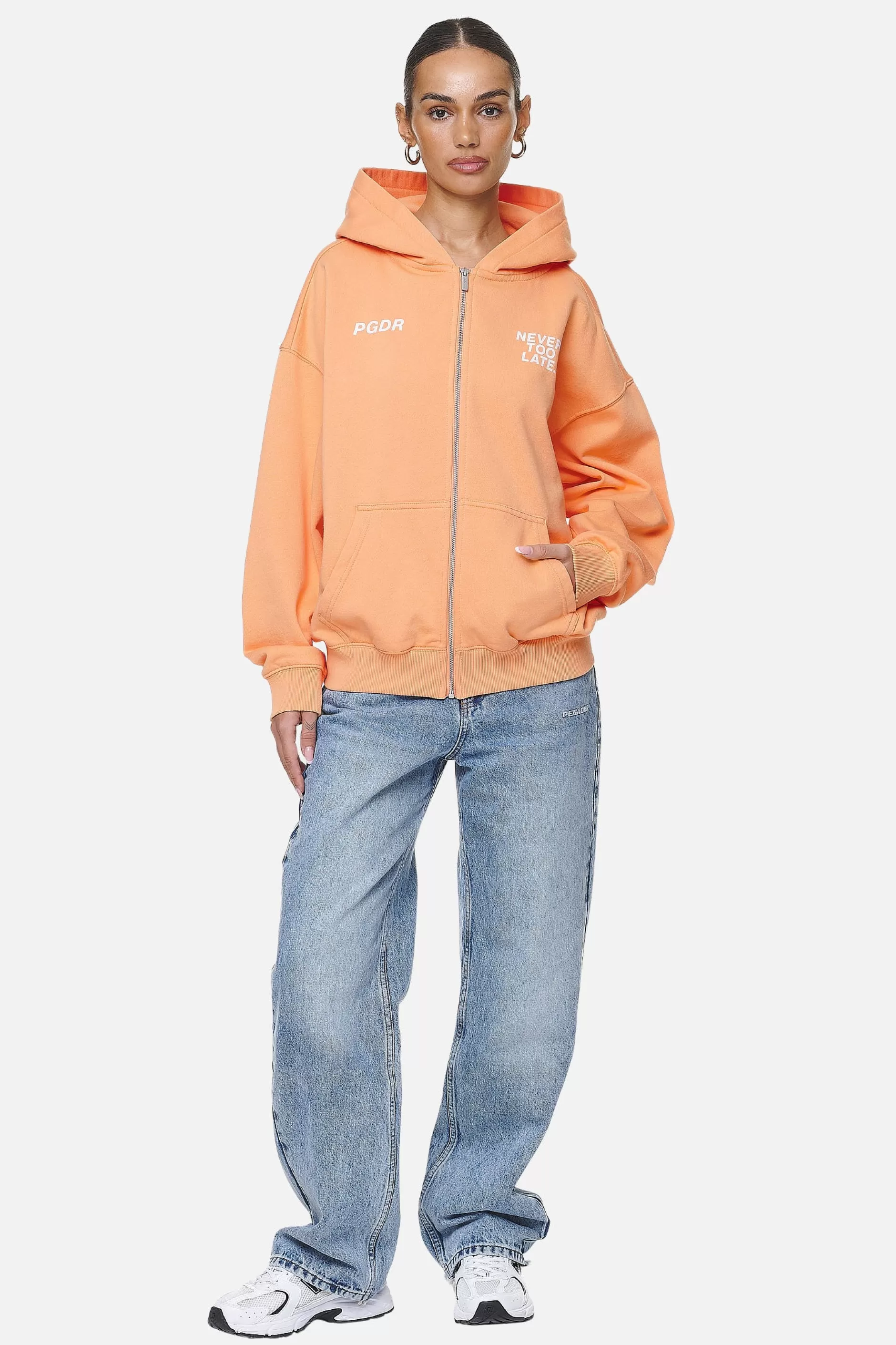 Airville Oversized Zip Hoodie Washed Apricot-Pegador Discount