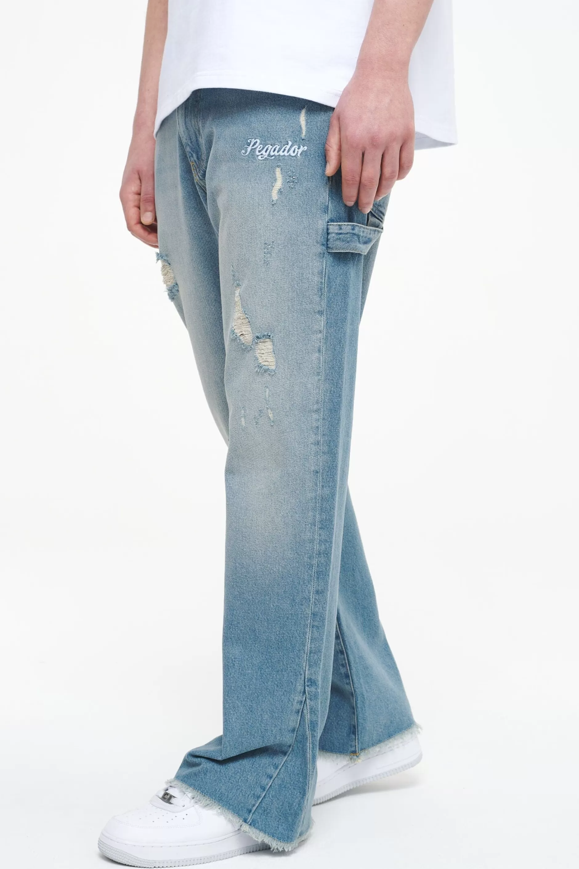 Alma Flared Jeans Washed Light Blue-Pegador Sale