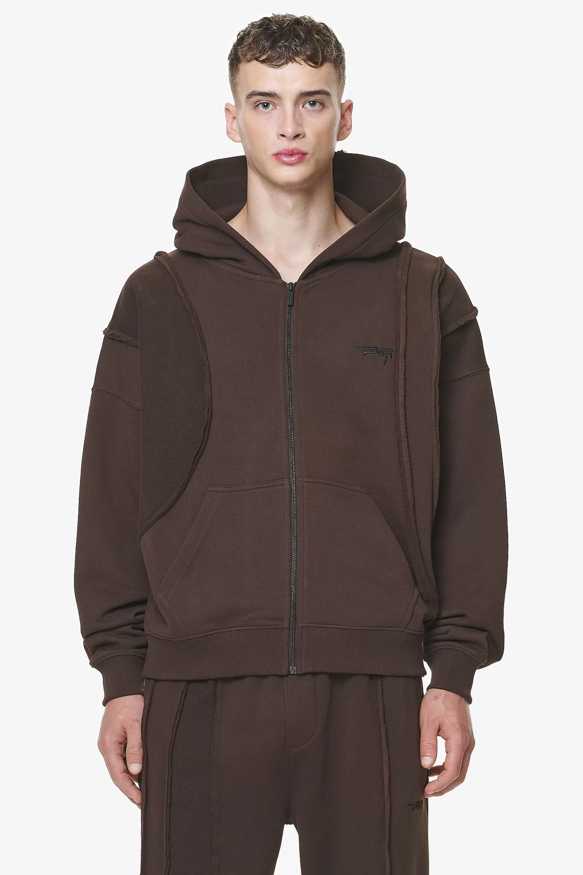 Ancy Inside Out Terry Boxy Sweat Jacket Washed Oak Brown-Pegador Sale