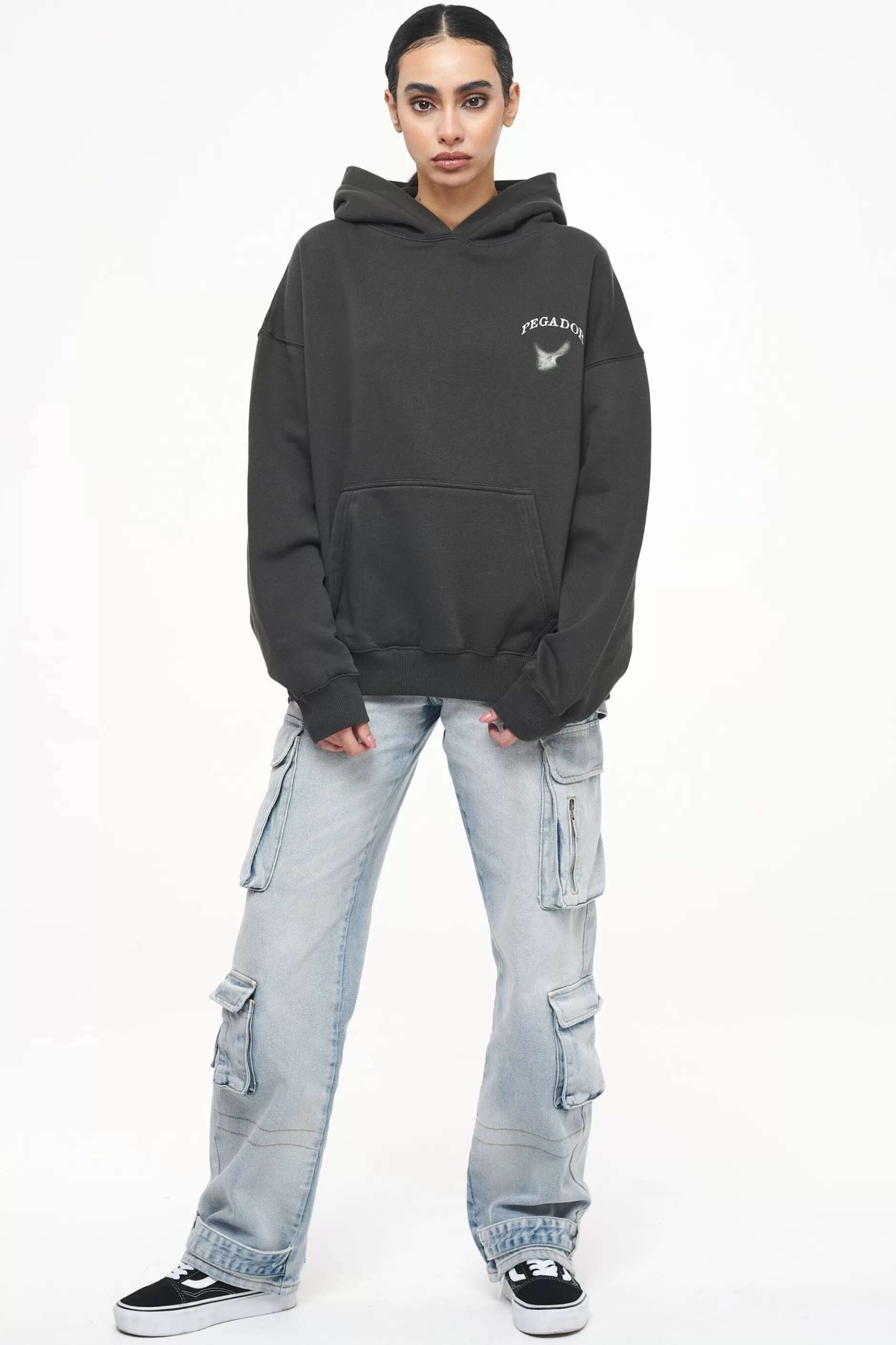 Angel Oversized Hoodie Vintage Washed Iron Grey-Pegador Best Sale