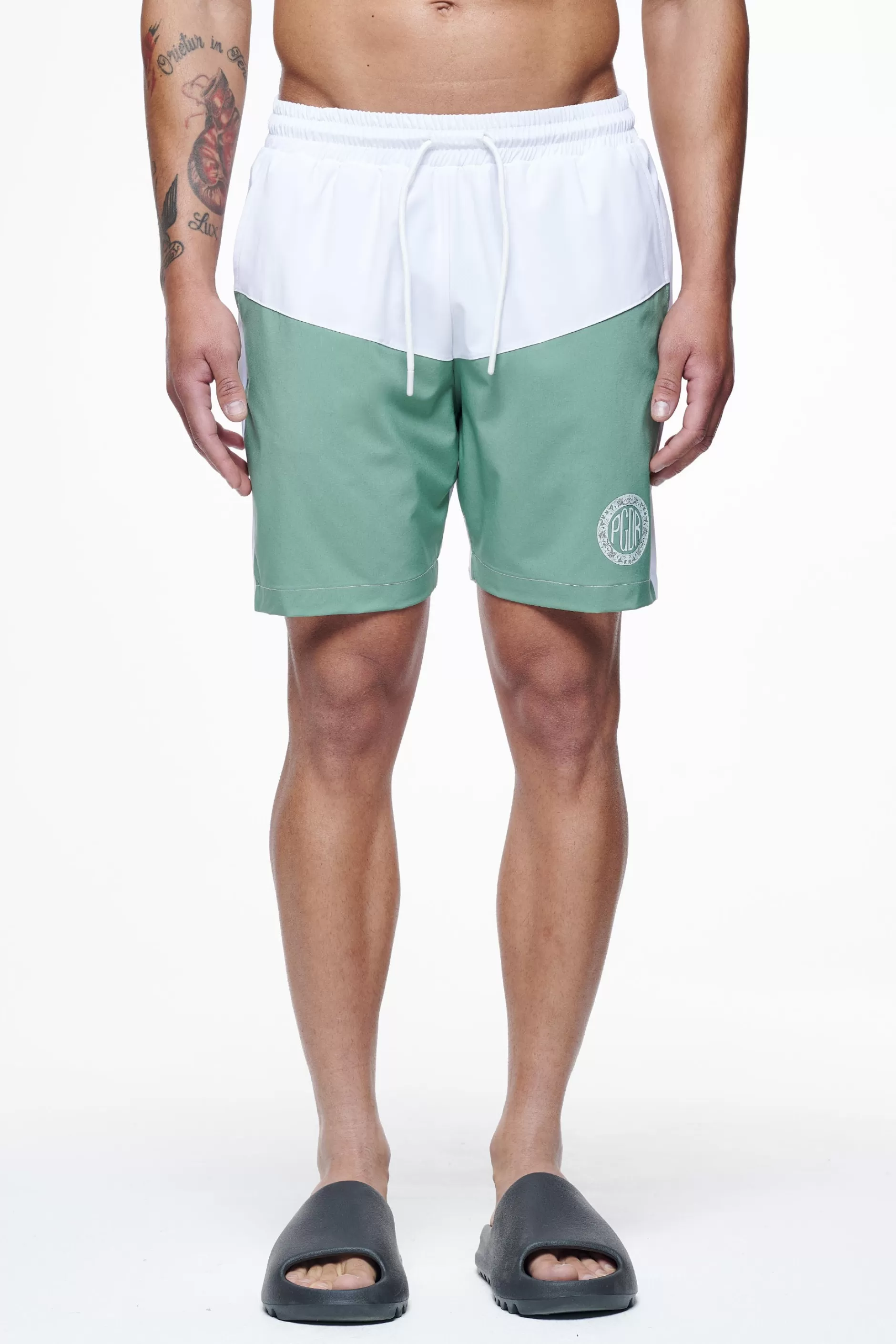 Baker Swim Shorts White Cypress Green-Pegador Cheap