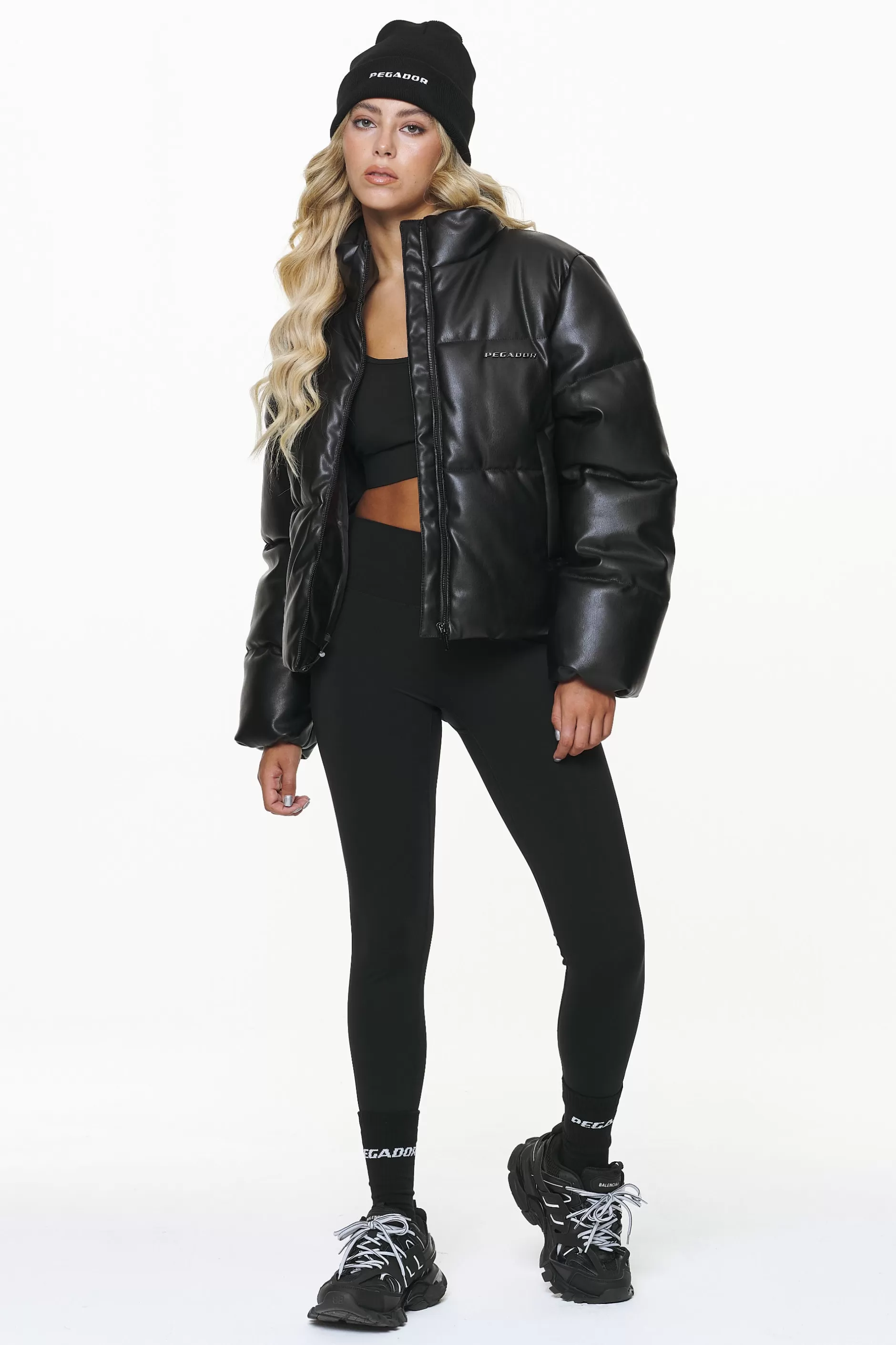 Baker Vegan Leather Puffer Jacket -Pegador Cheap