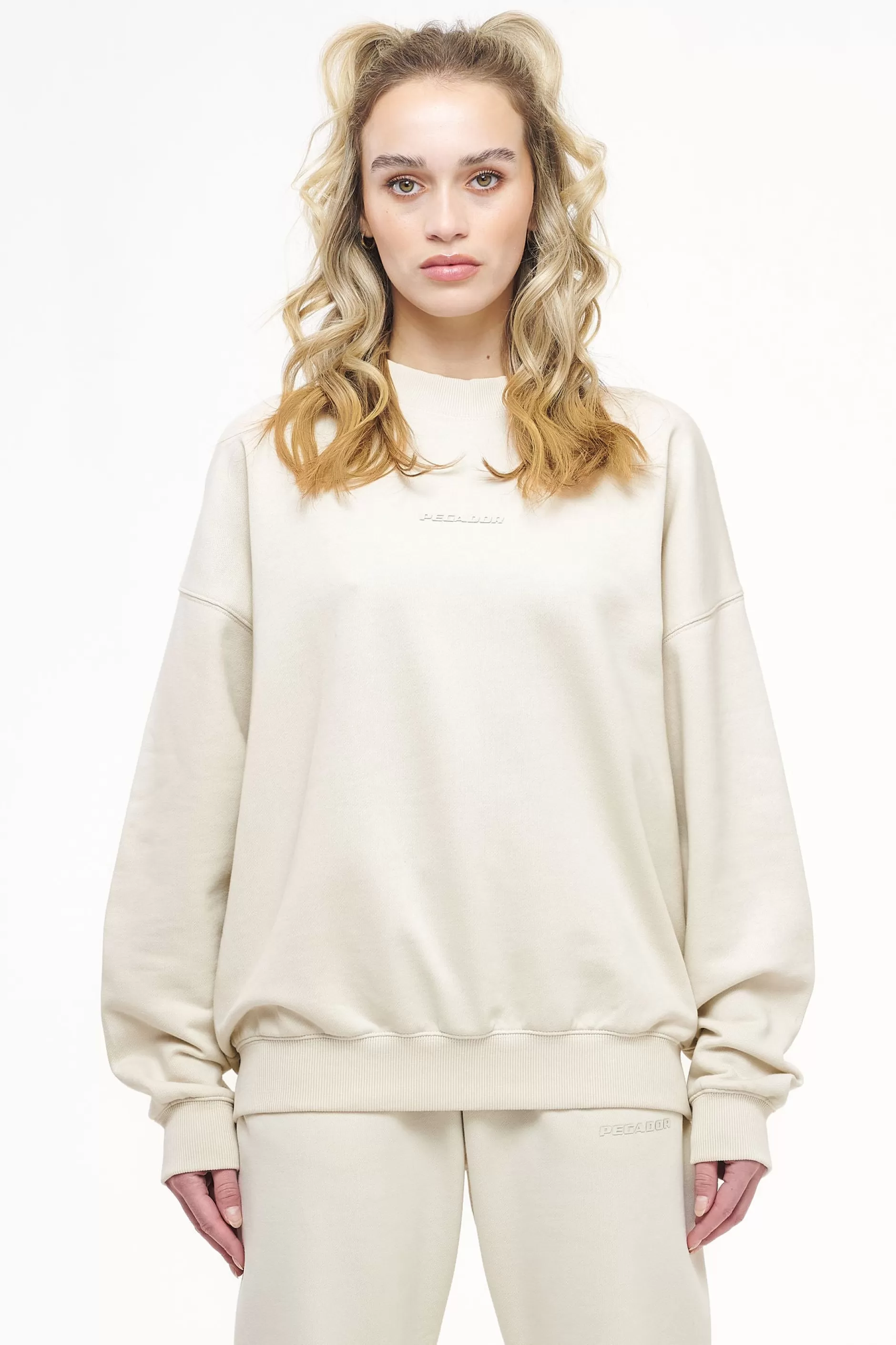 Bay Oversized Sweater Vintage Washed Angels Cream Gum-Pegador Clearance