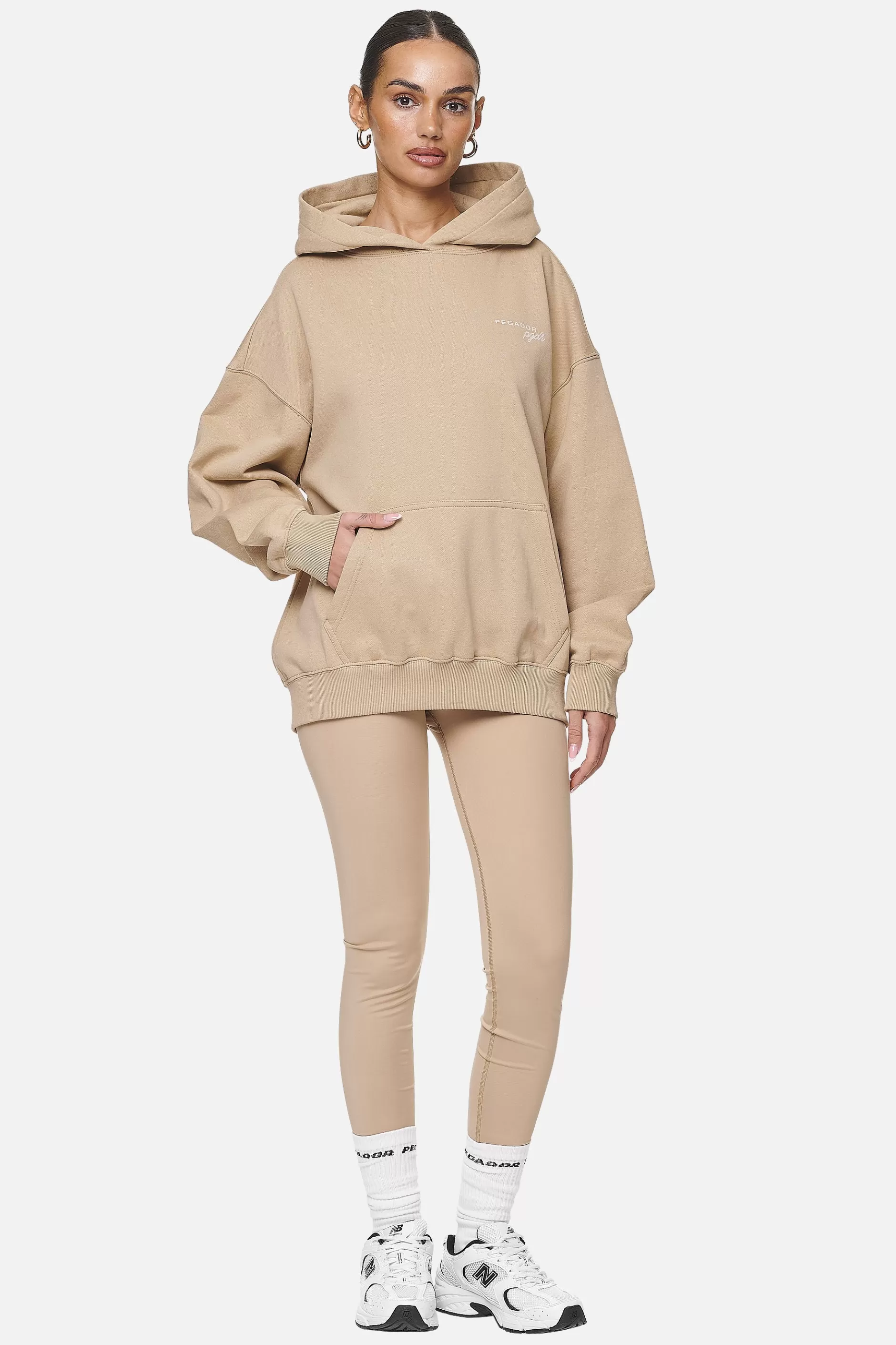 Berri Oversized Hoodie Washed Safari Sand-Pegador Cheap