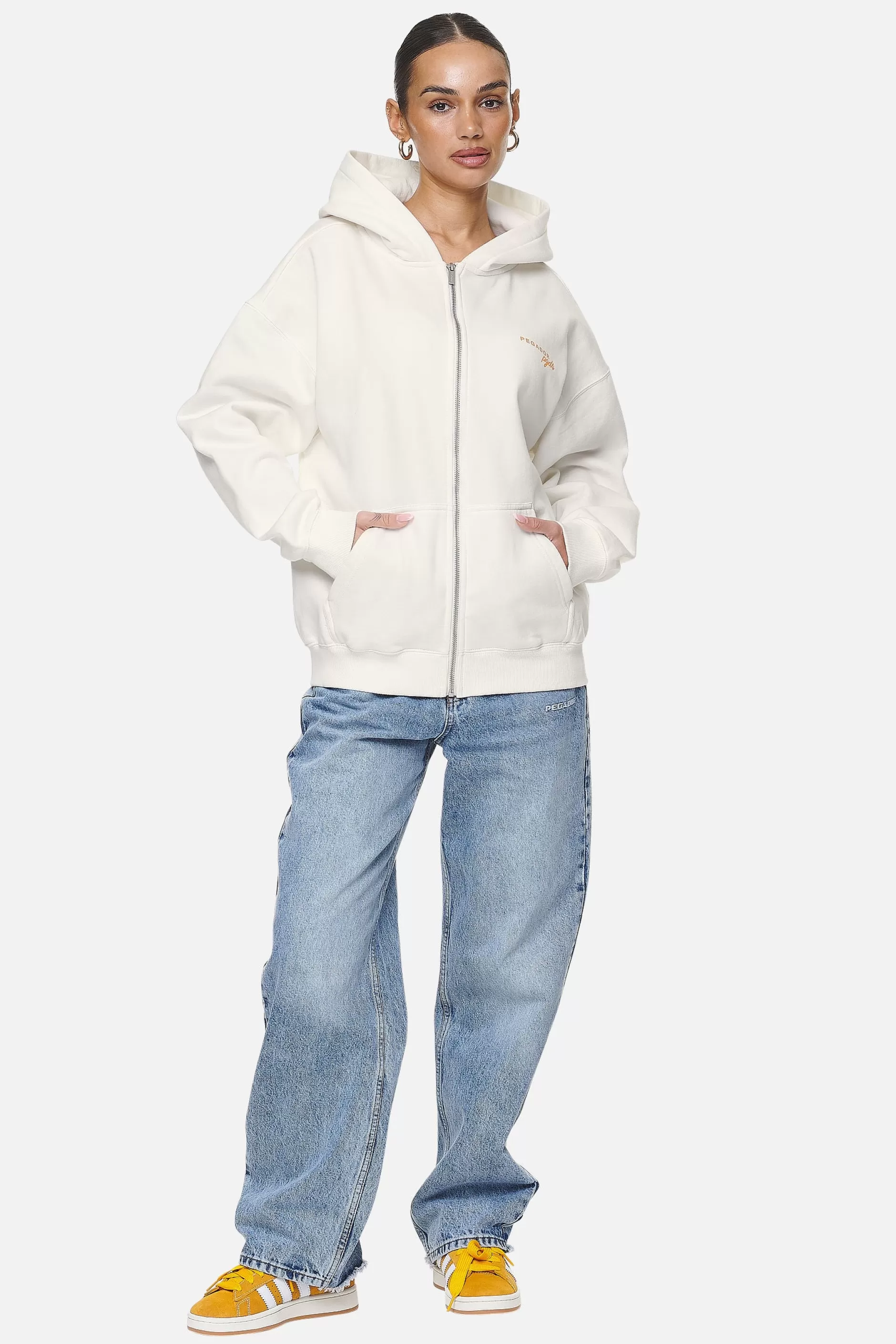 Berri Oversized Zip Hoodie Washed Coconut Milk-Pegador Cheap