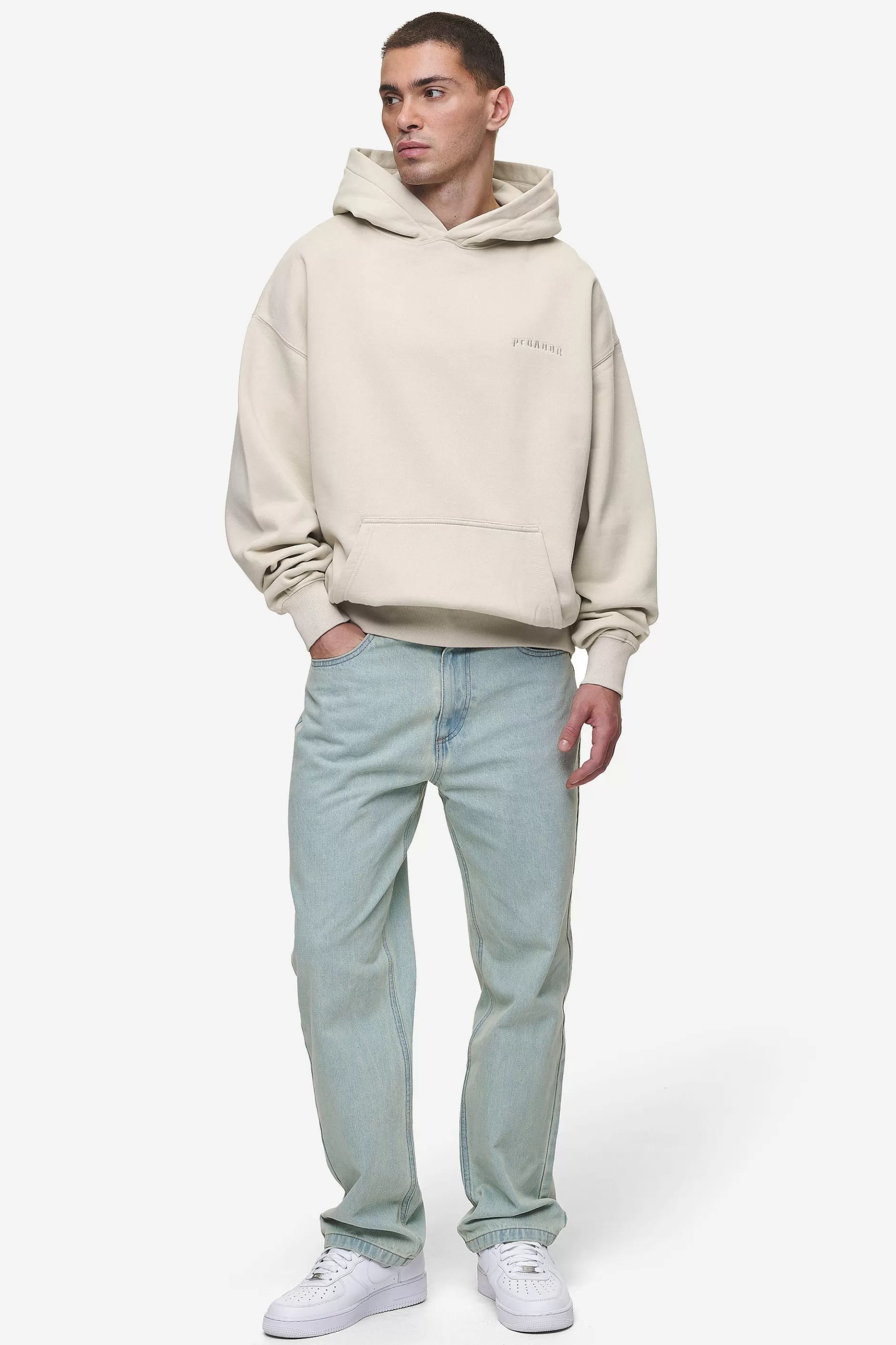 Buford Oversized Hoodie Washed Light Beige-Pegador Online