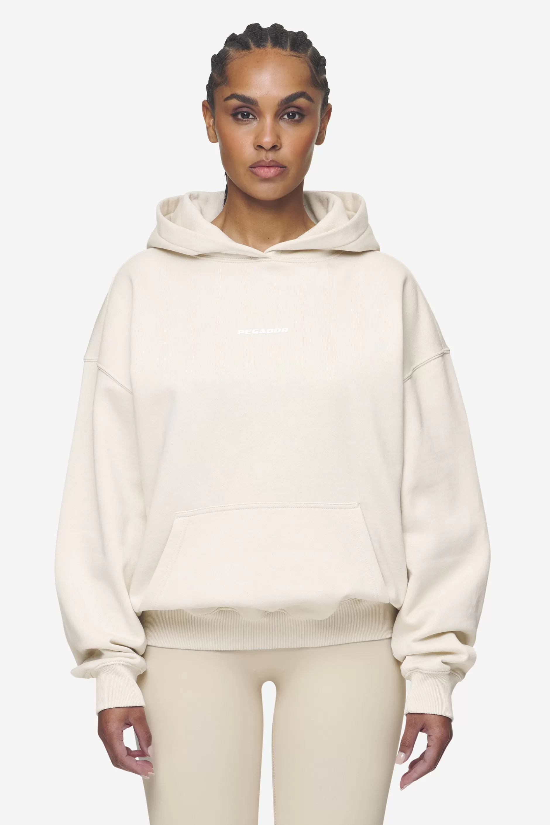 Clarita Logo Oversized Hoodie White Gum-Pegador Store