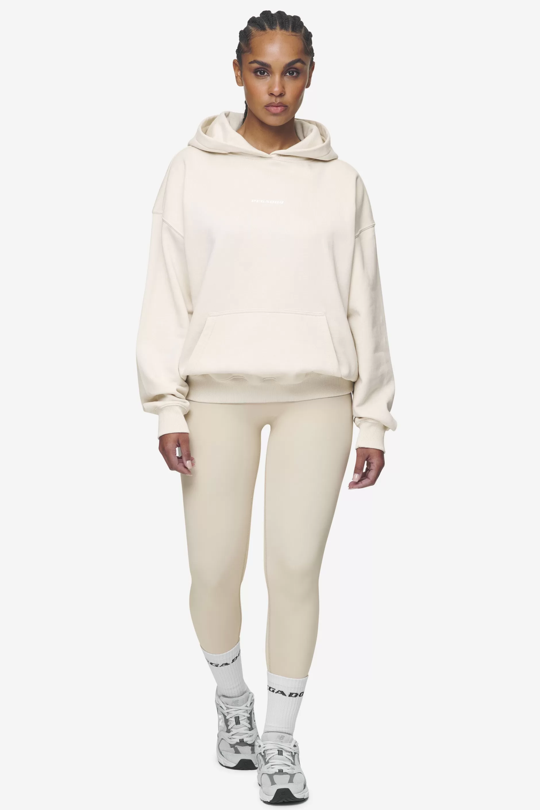 Clarita Logo Oversized Hoodie White Gum-Pegador Store