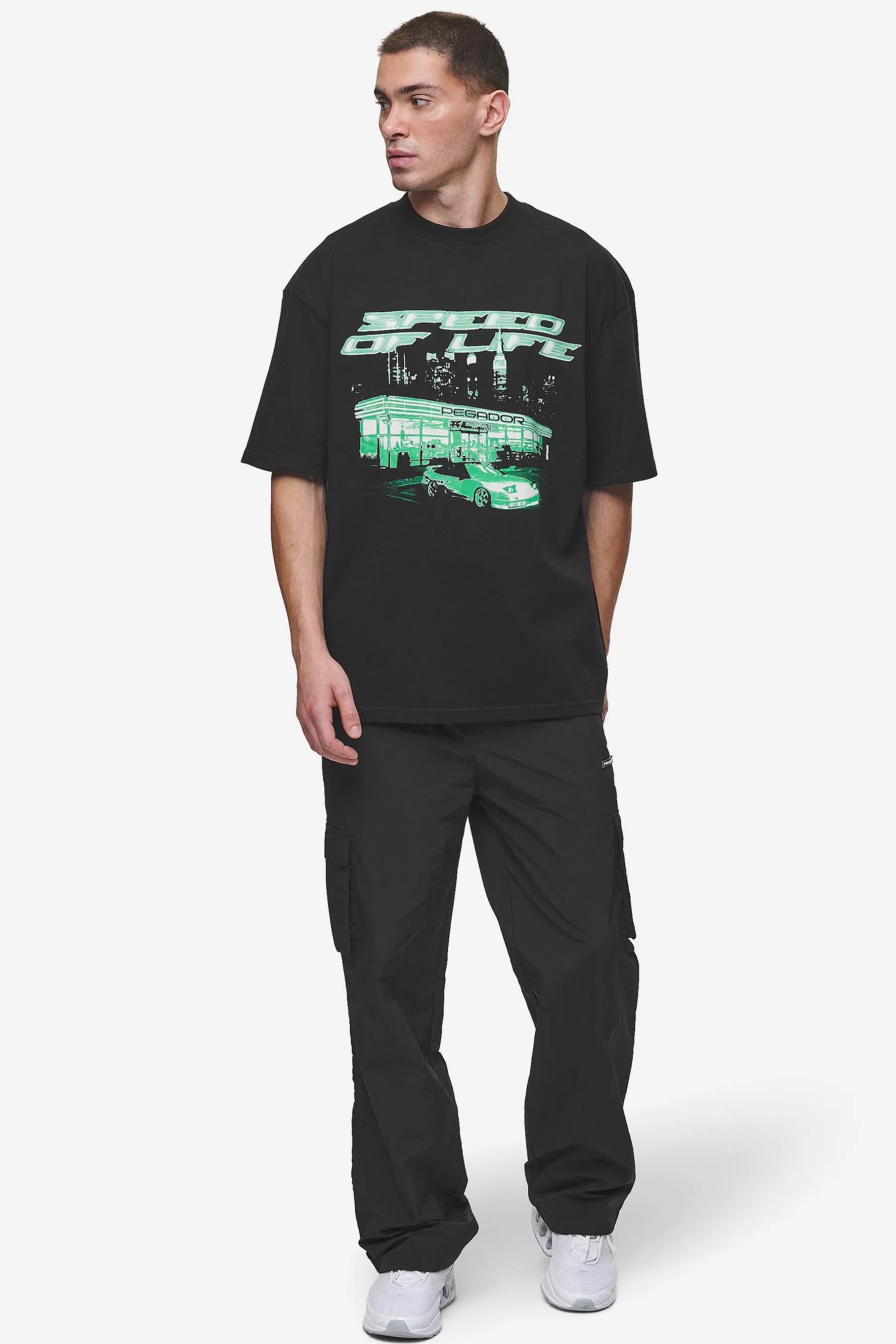 Conner Oversized Tee Washed Black-Pegador Discount