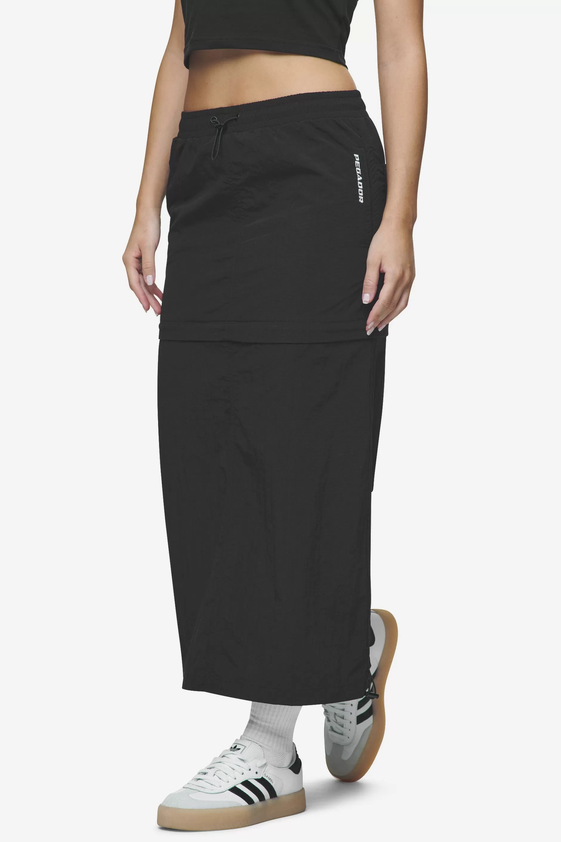 Delia 2-In-1 Parachute Skirt Black-Pegador Clearance