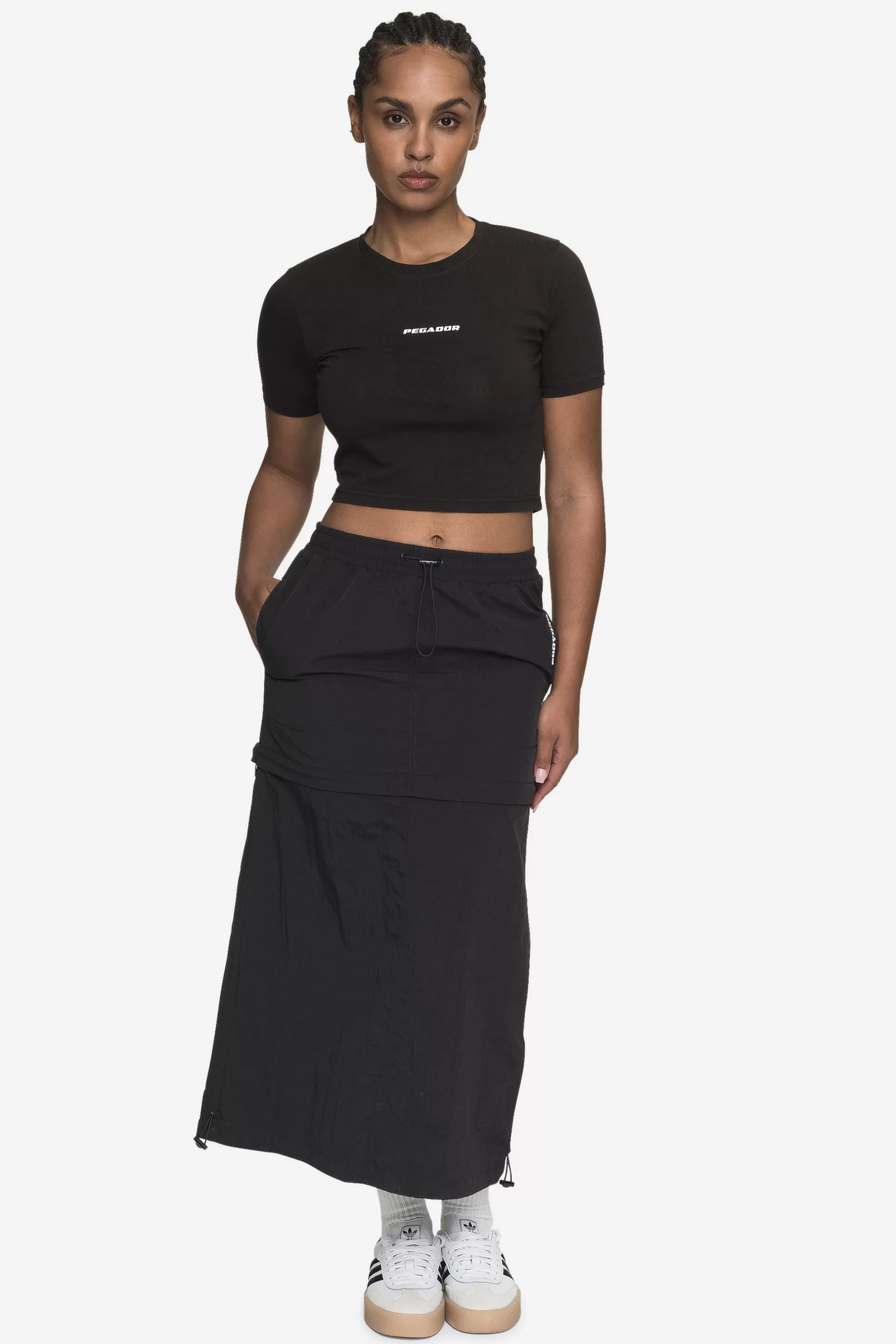 Delia 2-In-1 Parachute Skirt Black-Pegador Clearance