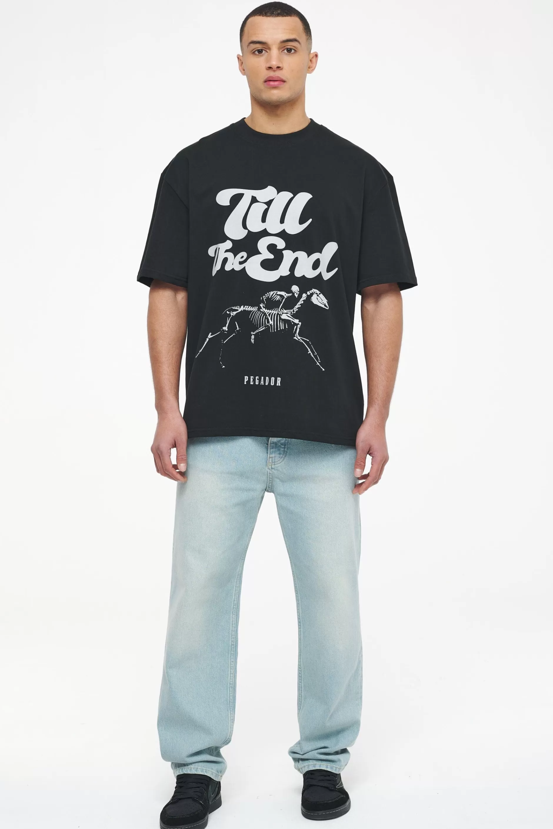 Dinmont Oversized Tee Vintage Washed Black Ink-Pegador Cheap