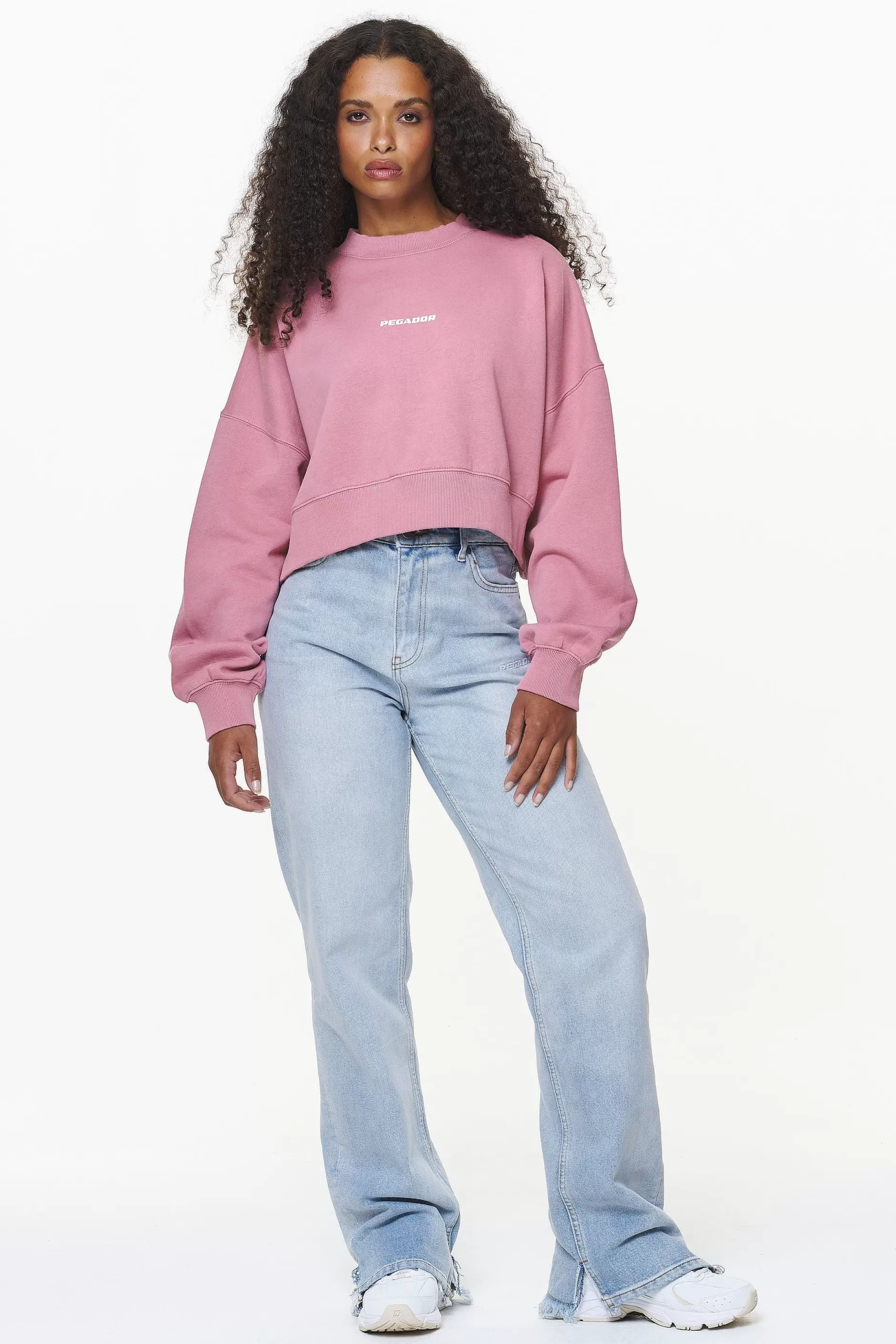 Dorothy Cropped Oversized Sweater Vintage Washed Rust Pink-Pegador Hot