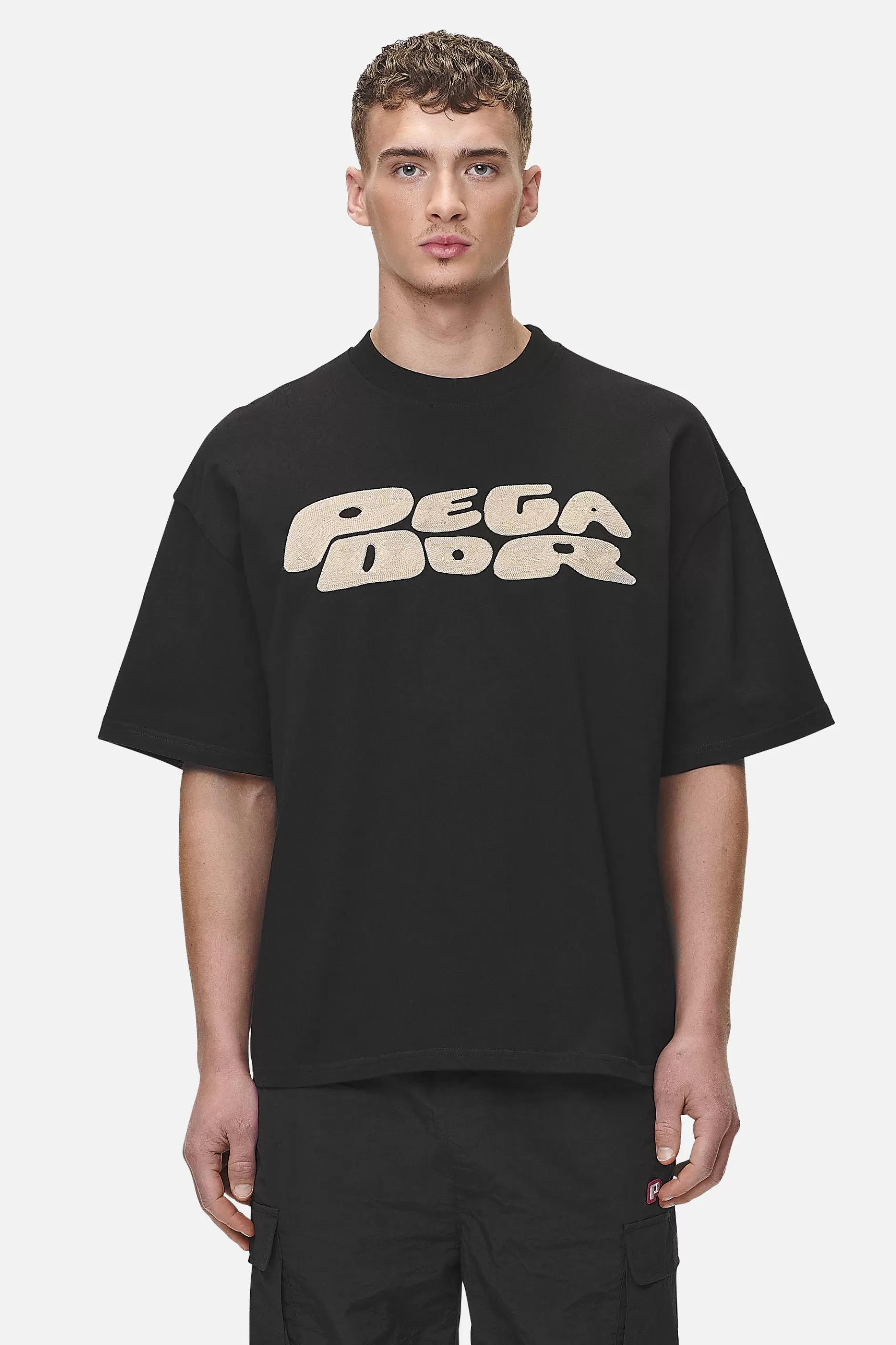 Drew Boxy Tee Washed Black-Pegador Fashion