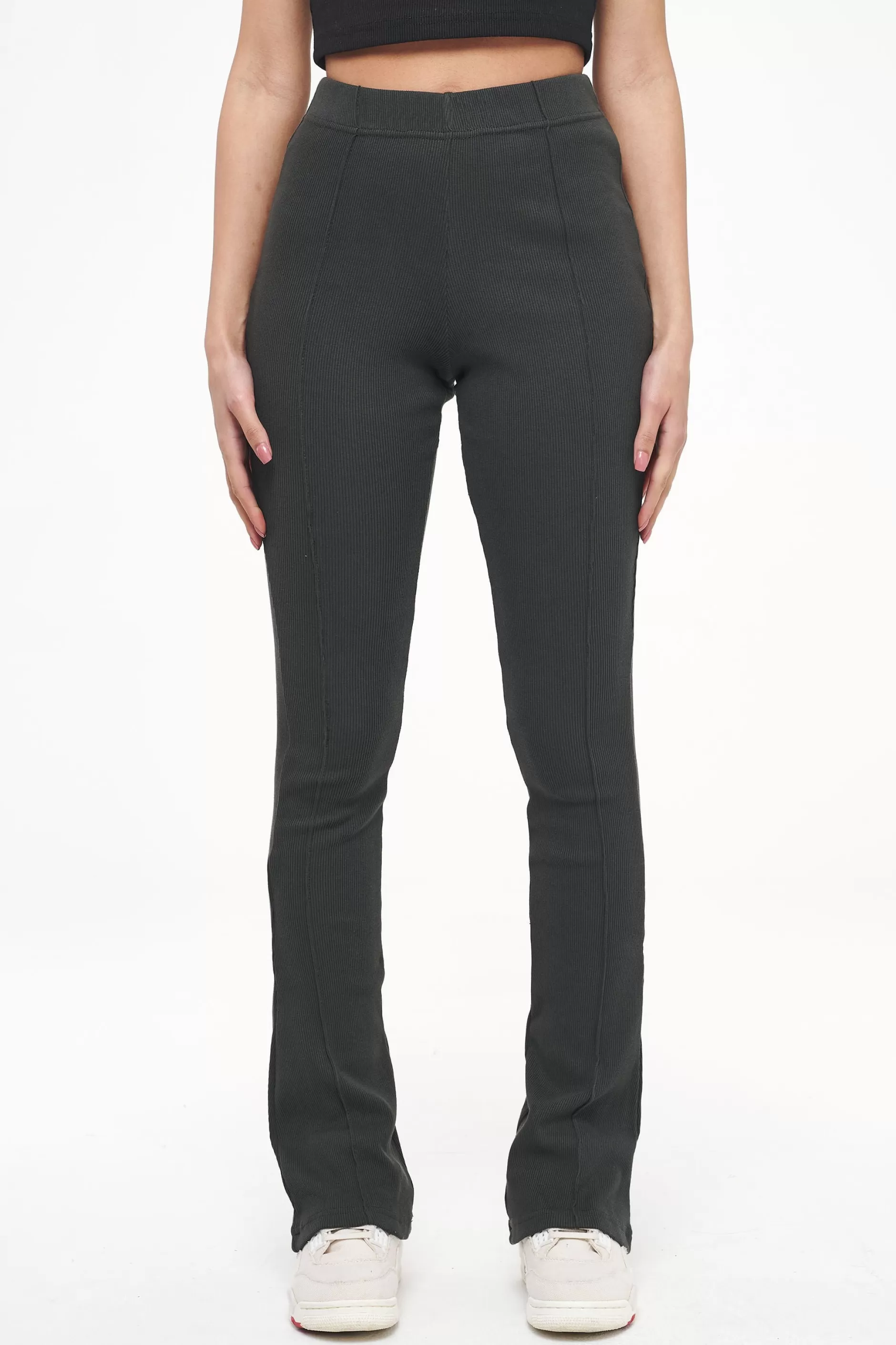 Elida Rib Hip Strap Flared Leggings -Pegador Discount
