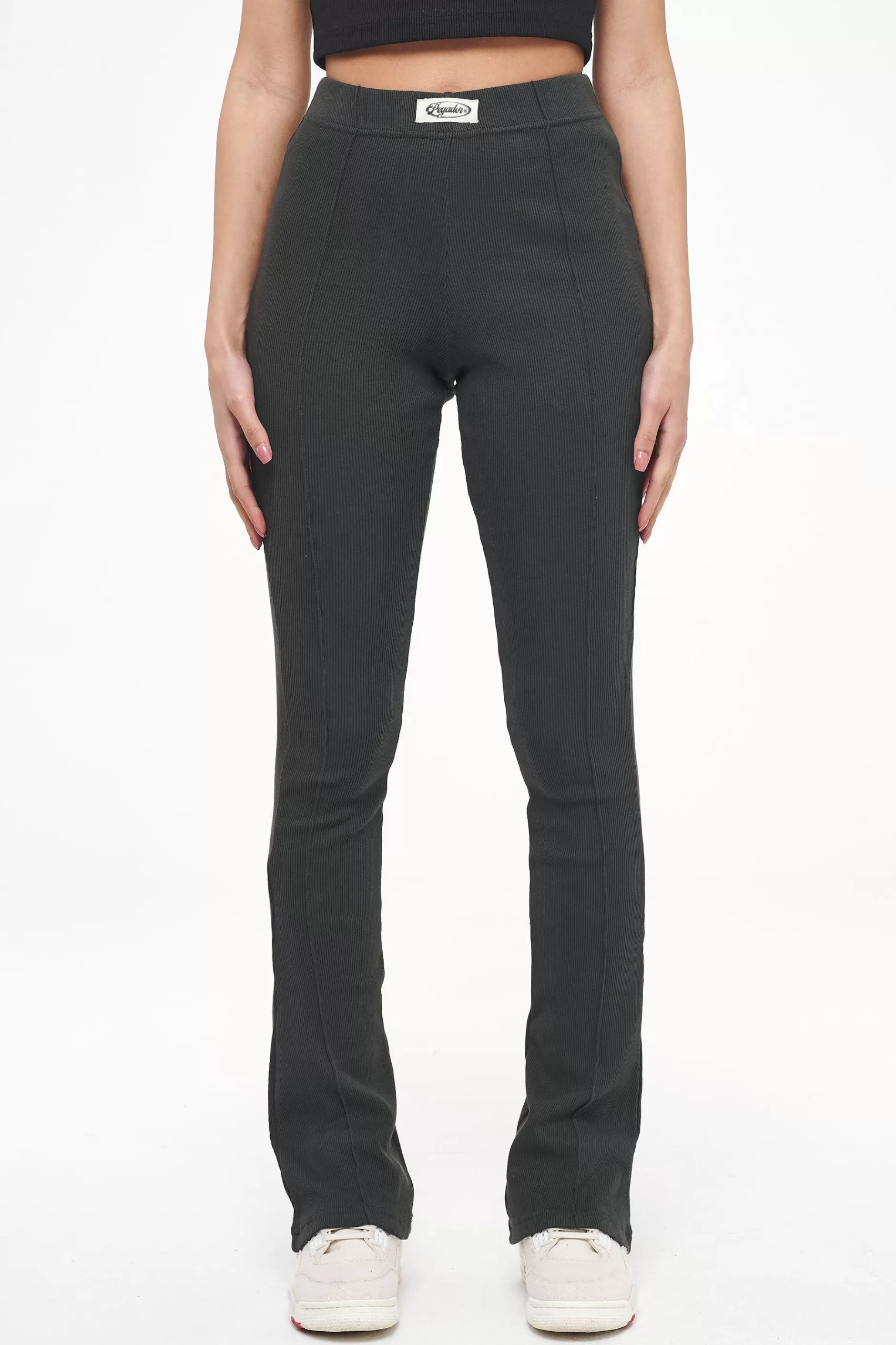 Elida Rib Hip Strap Flared Leggings -Pegador Best