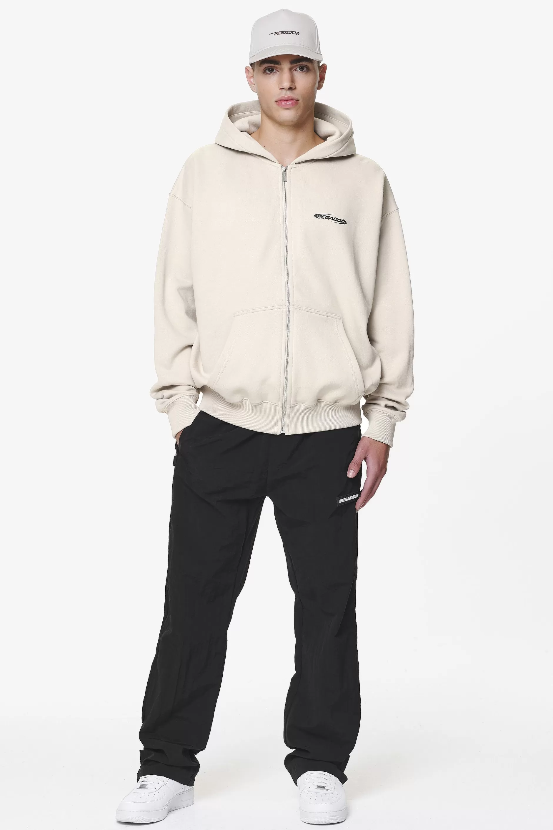 Furber Oversized Sweat Jacket Washed Dust Cream-Pegador Fashion