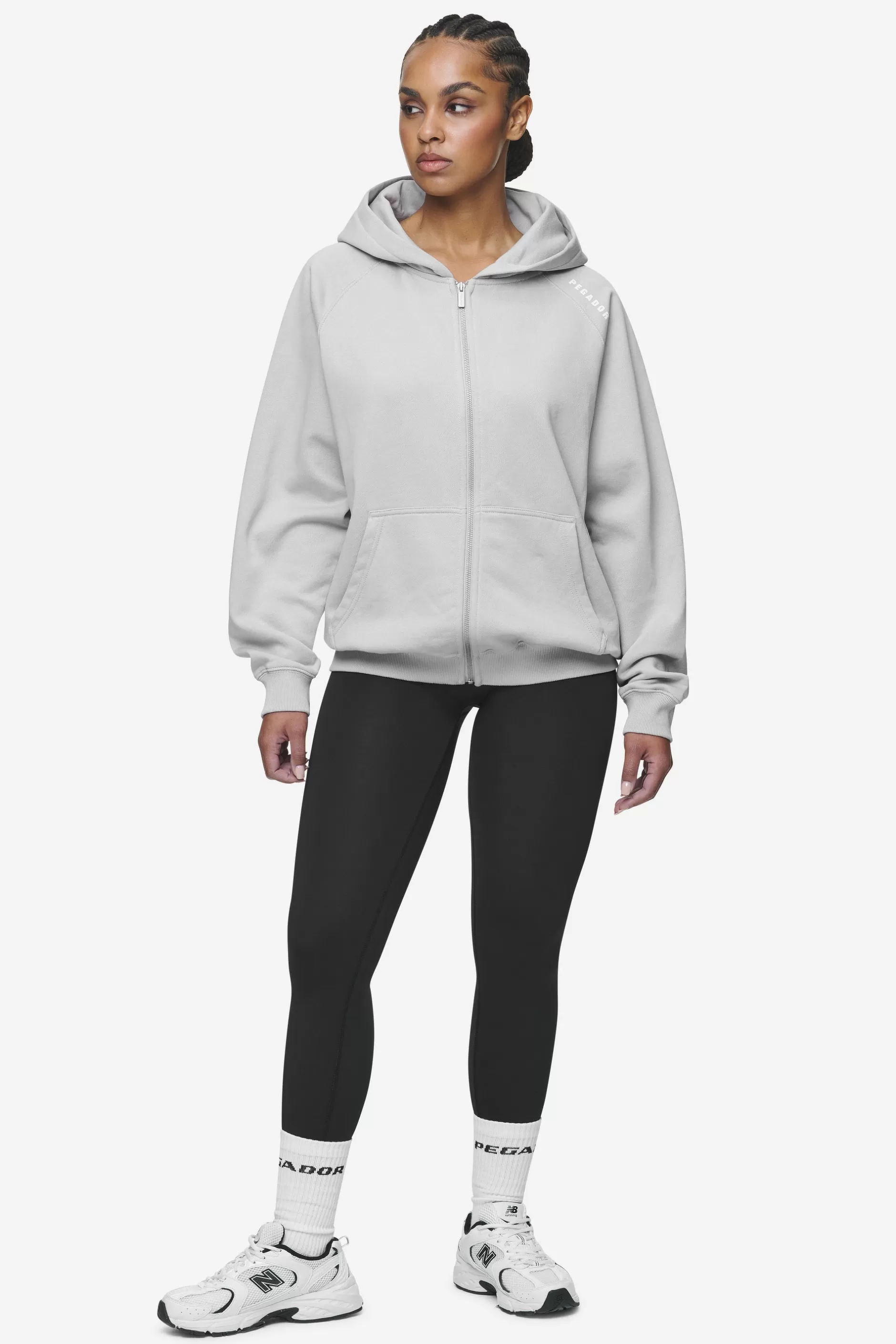 Gabi Oversized Sweat Jacket Washed Sky Grey-Pegador Sale