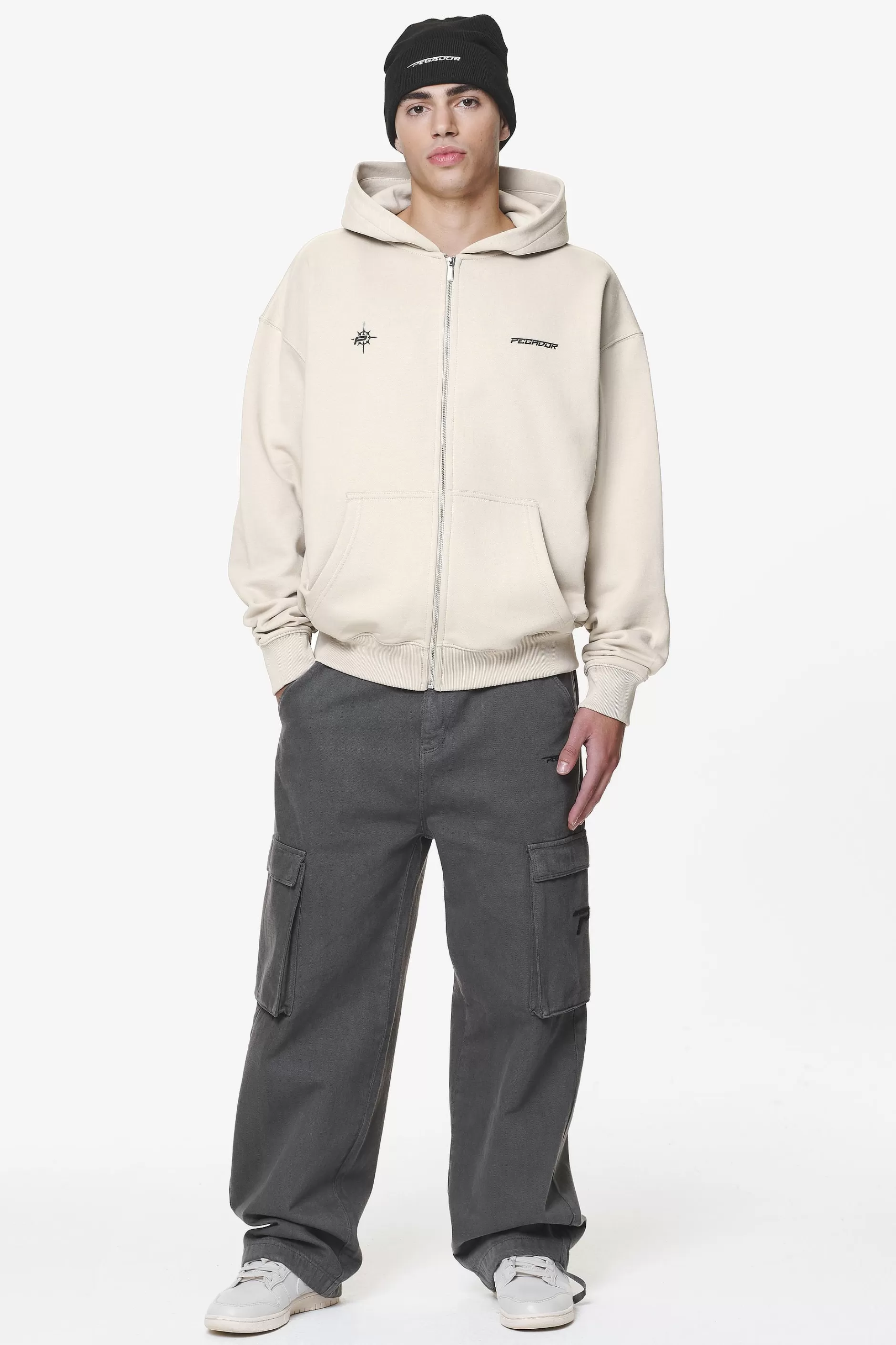 Gien Oversized Sweat Jacket Washed Dust Cream-Pegador Outlet