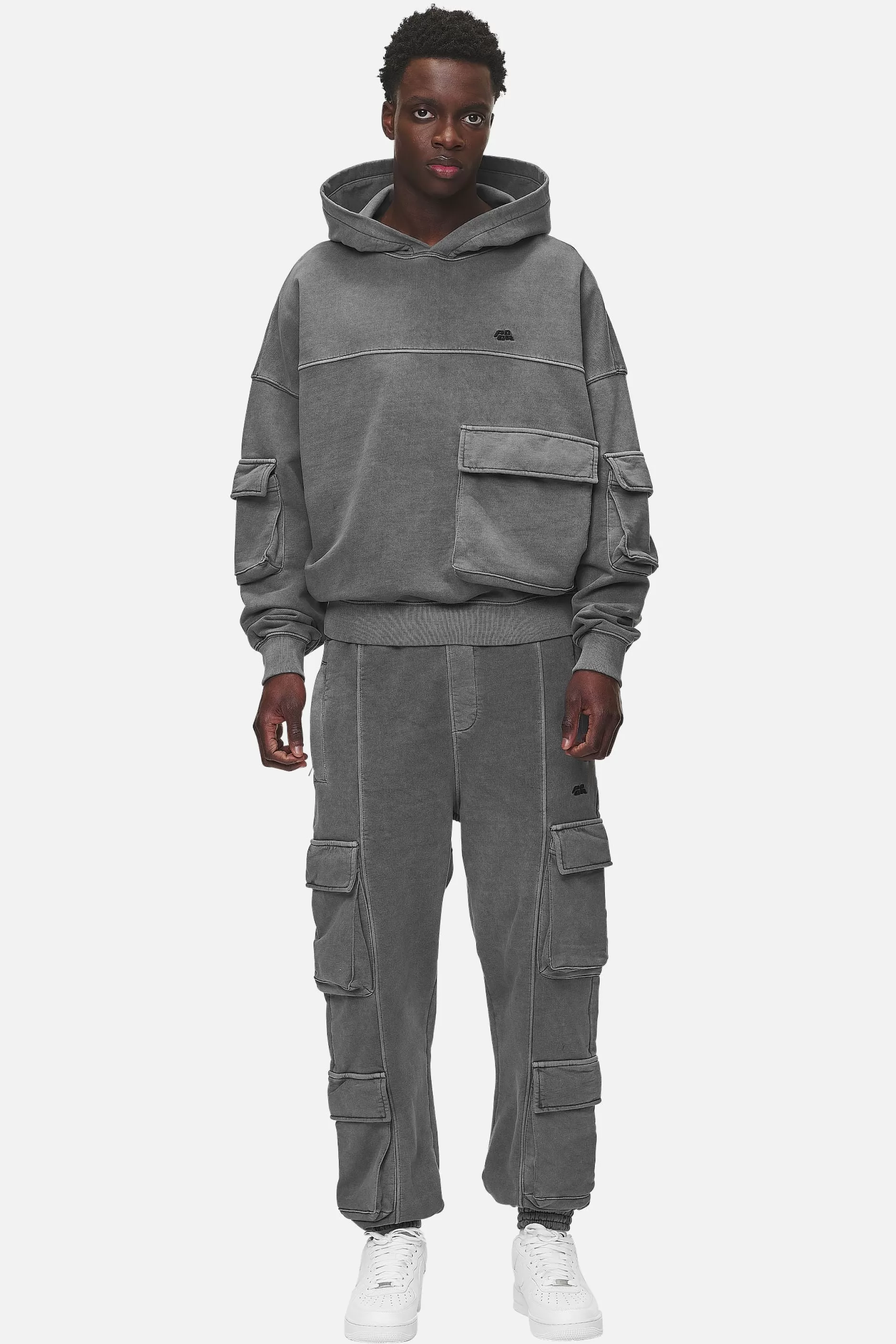 Harvey Terry Cargo Sweat Pants Vintage Grey-Pegador Cheap
