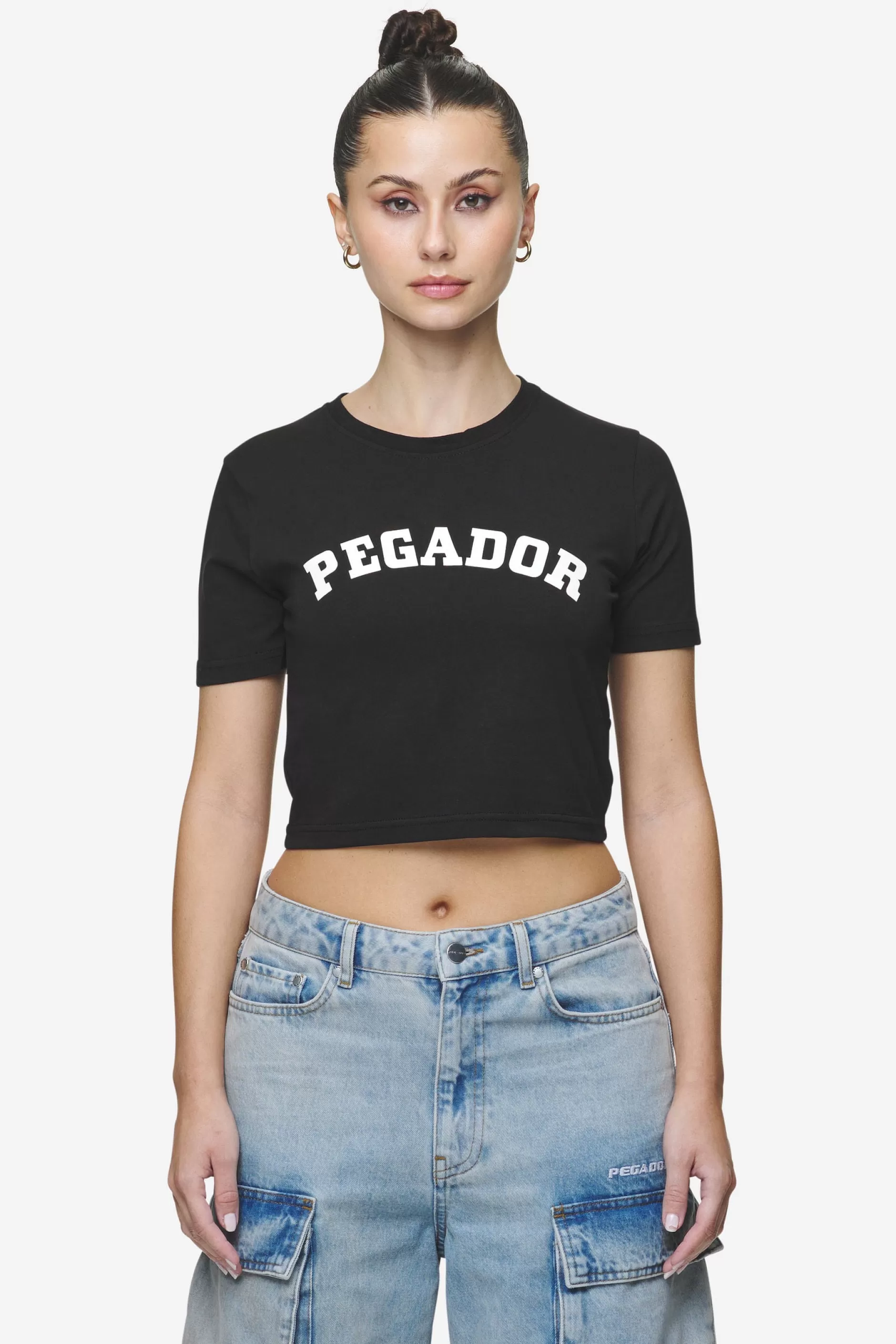 Jenna Cropped Baby Tee Black-Pegador Online