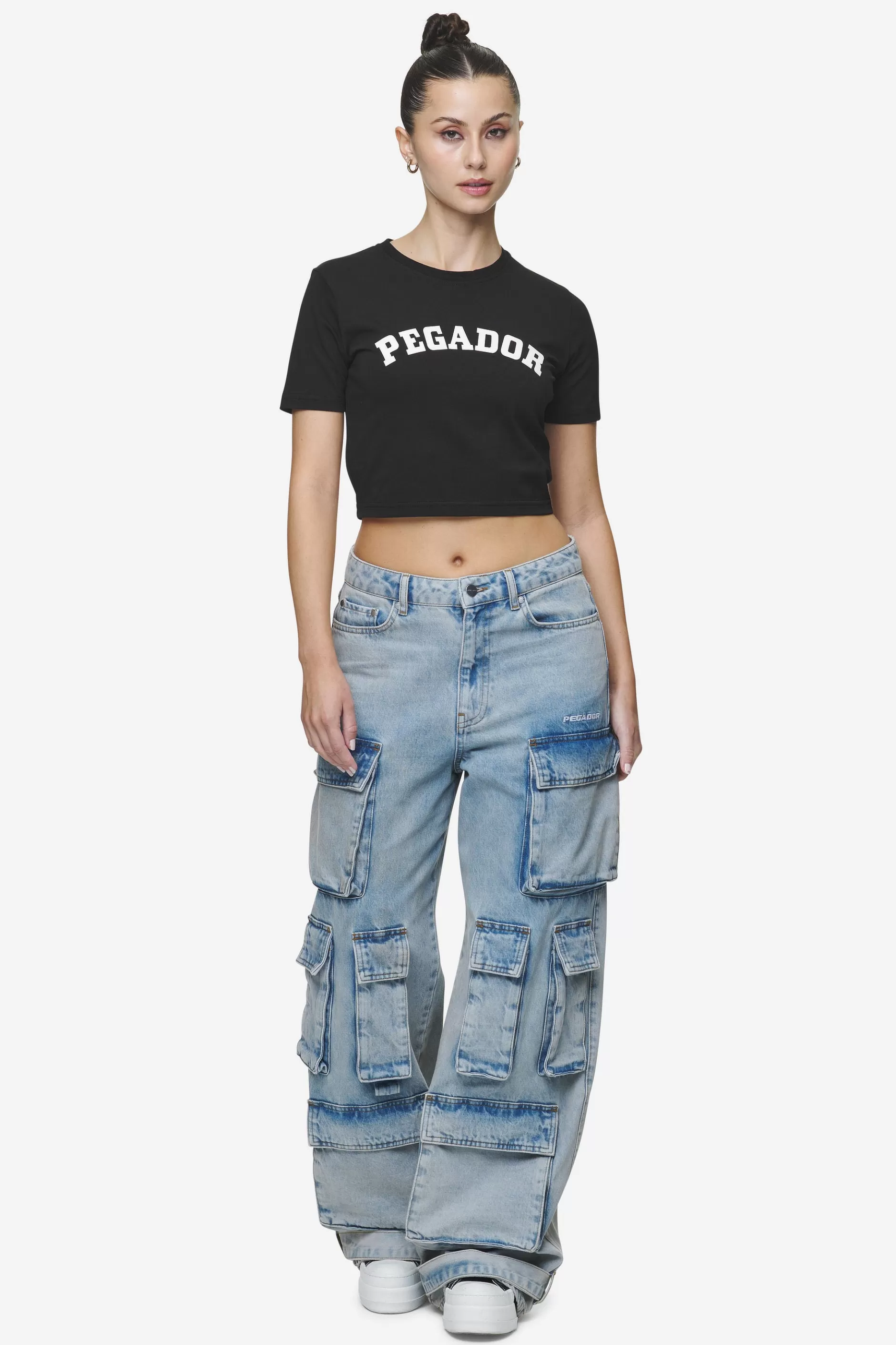 Jenna Cropped Baby Tee Black-Pegador Online