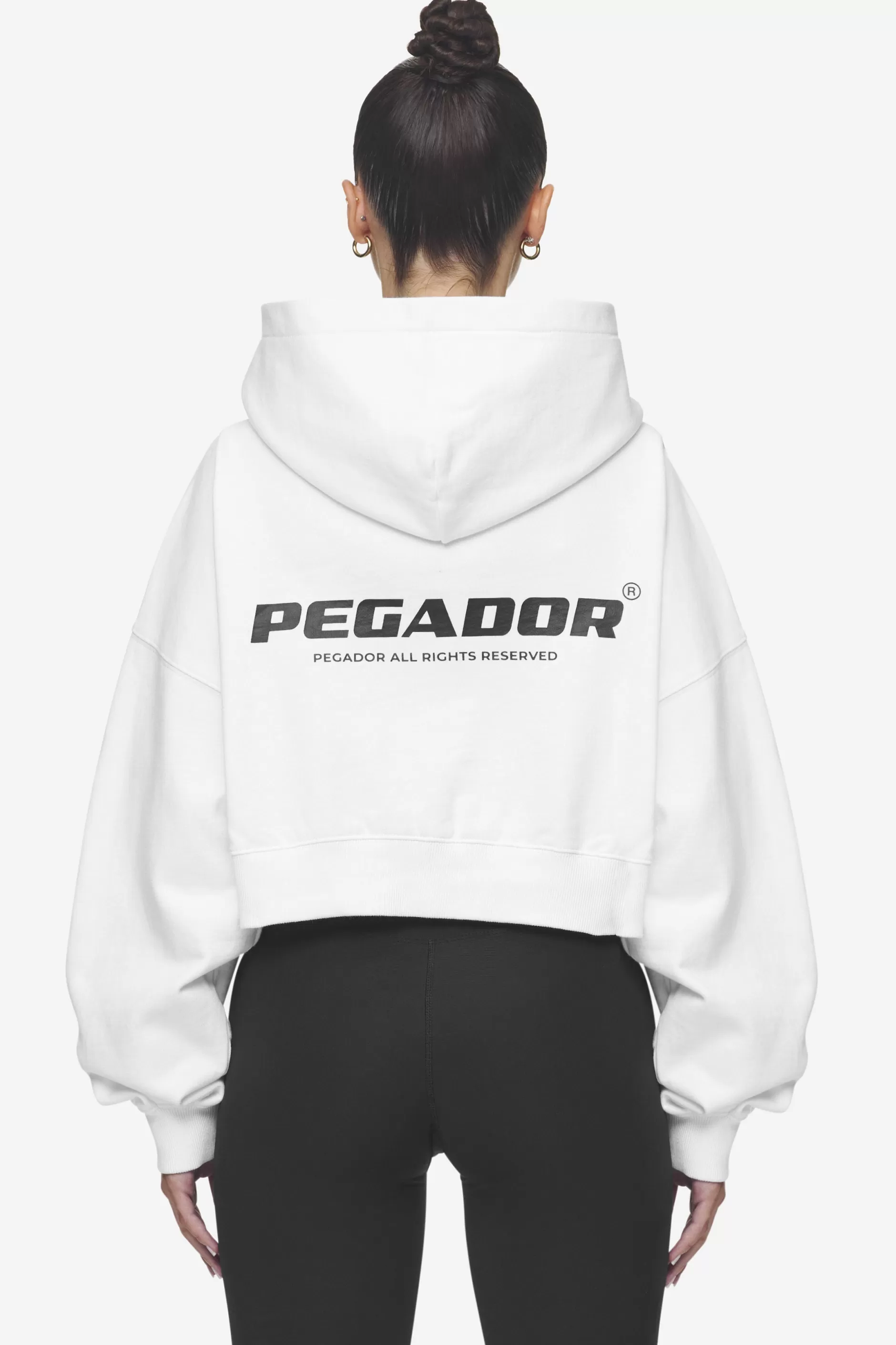 Lana Logo Cropped Sweat Jacket Black-Pegador Fashion