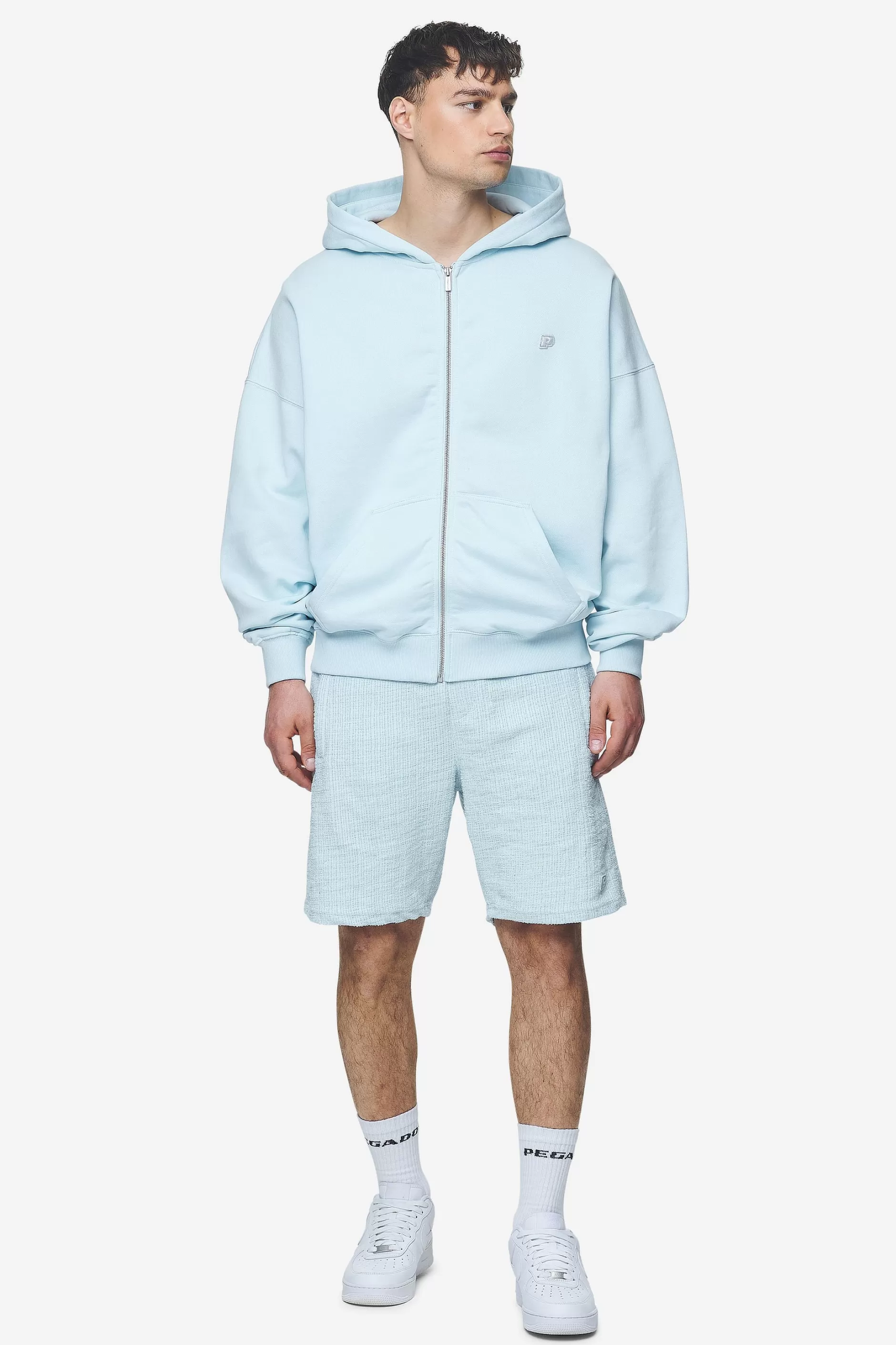 Leono Boxy Sweat Jacket Baby Blue-Pegador Flash Sale