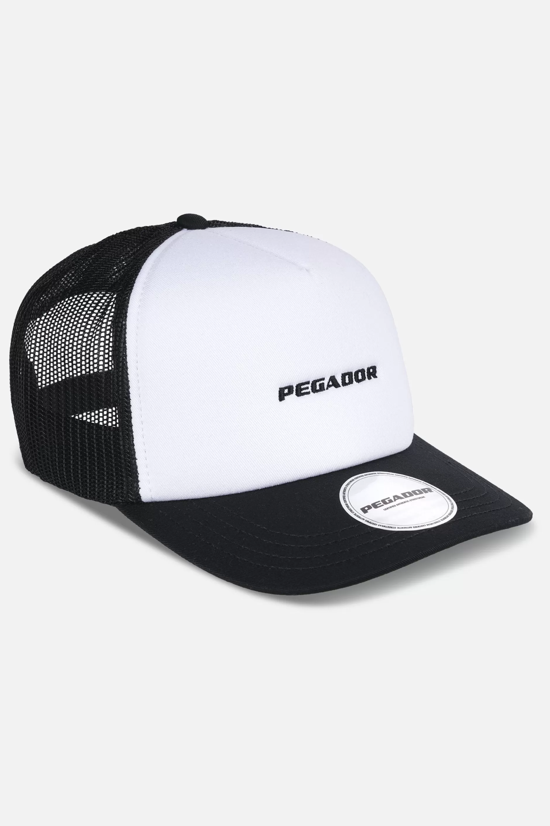 Logo Baseball Trucker Cap White Black-Pegador Hot