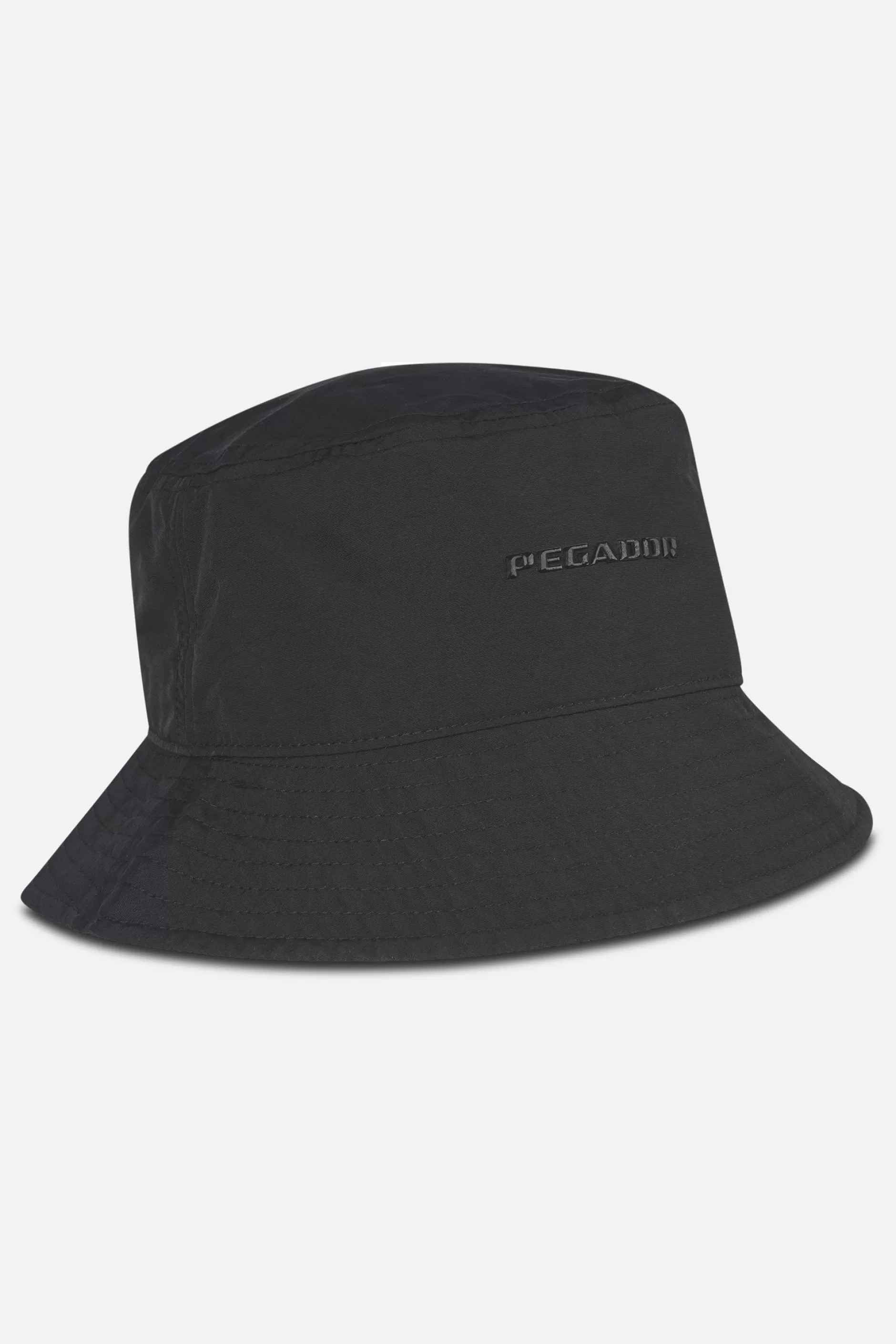 Logo Crushed Nylon Bucket Hat Black-Pegador Sale