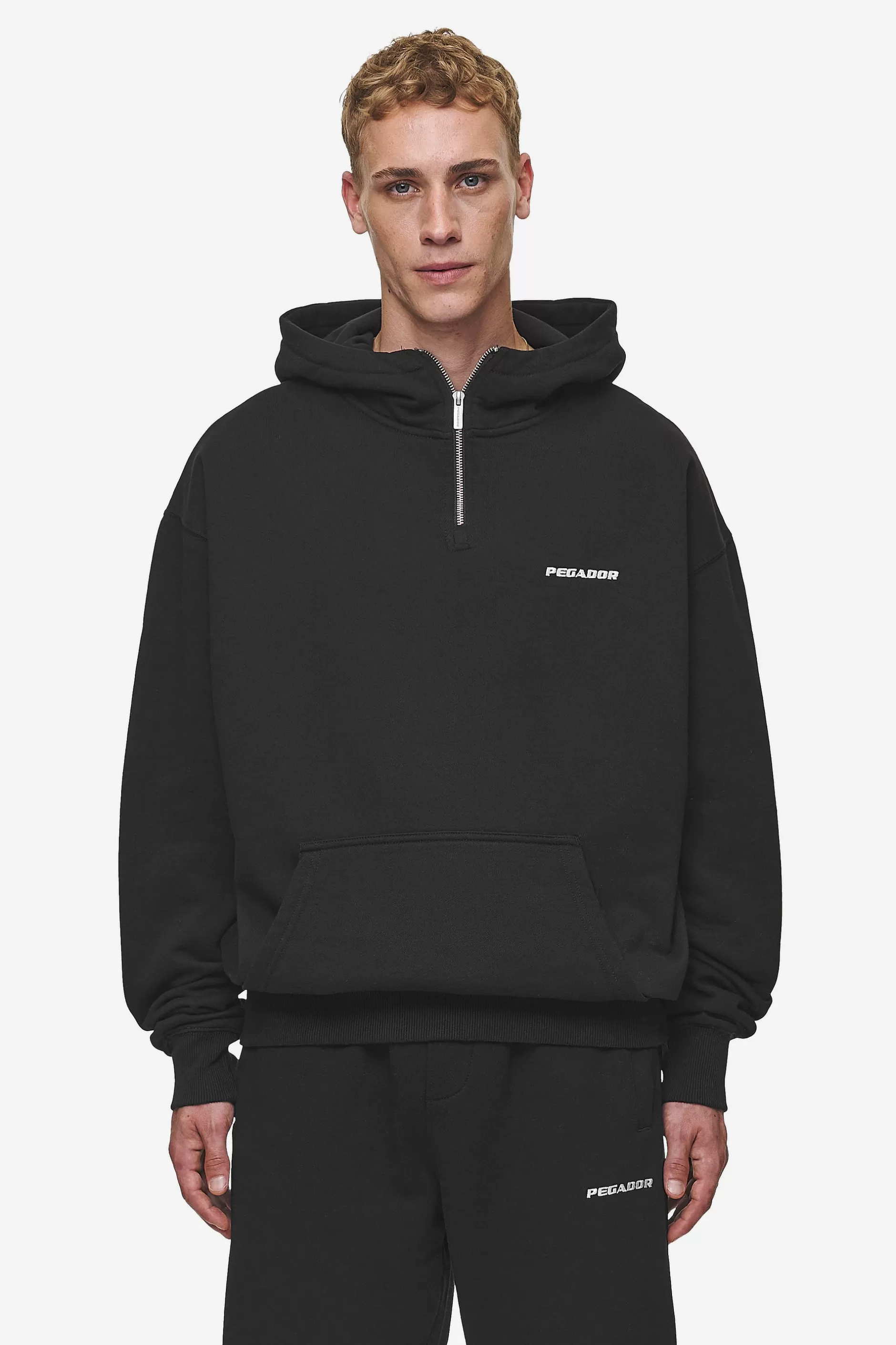 Logo Oversized Halfzip Hoodie -Pegador Clearance