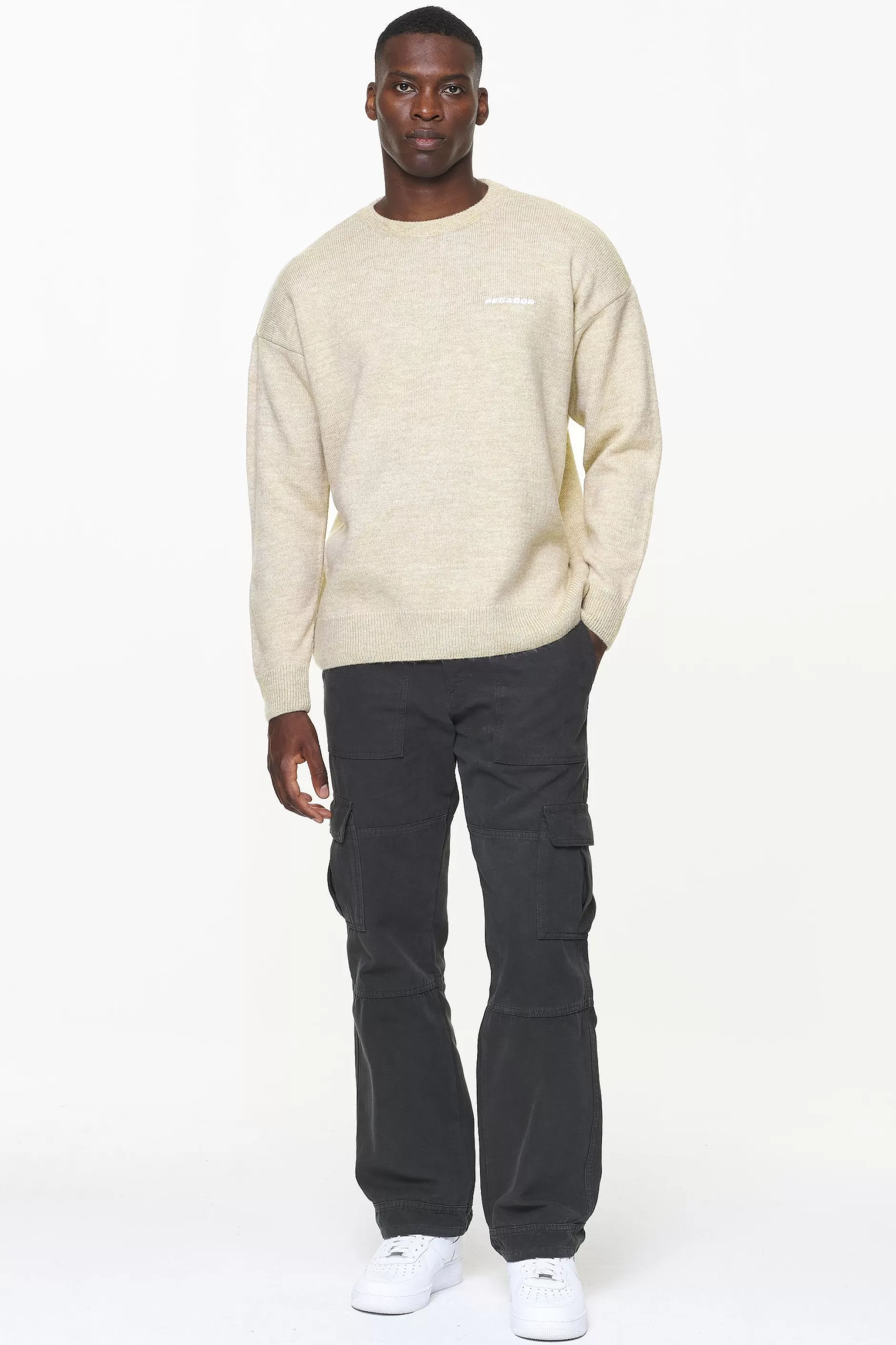 Logo Shaggy Knit Sweater -Pegador Cheap