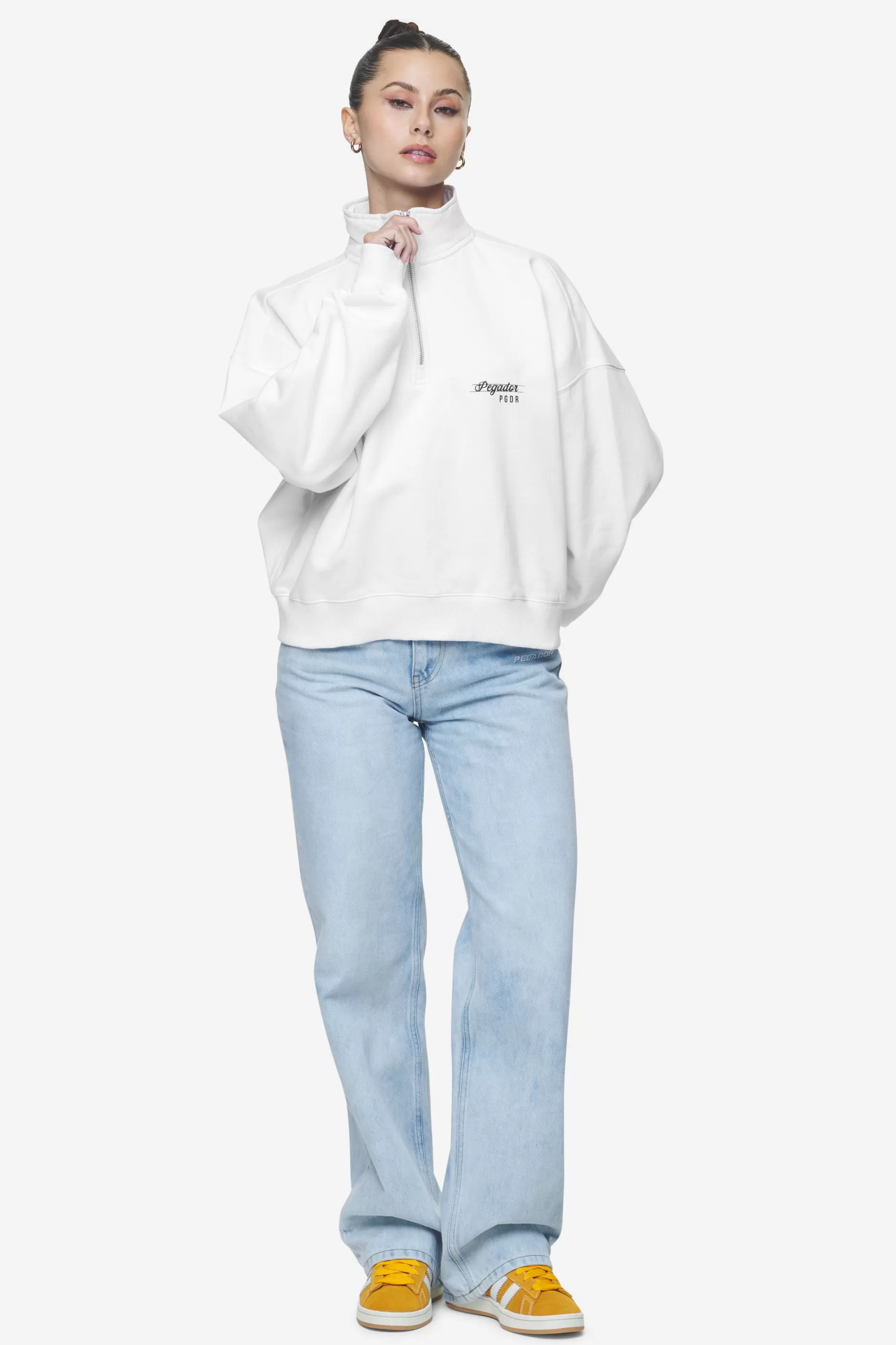 Luz Oversized Halfzip Sweater White-Pegador Best Sale