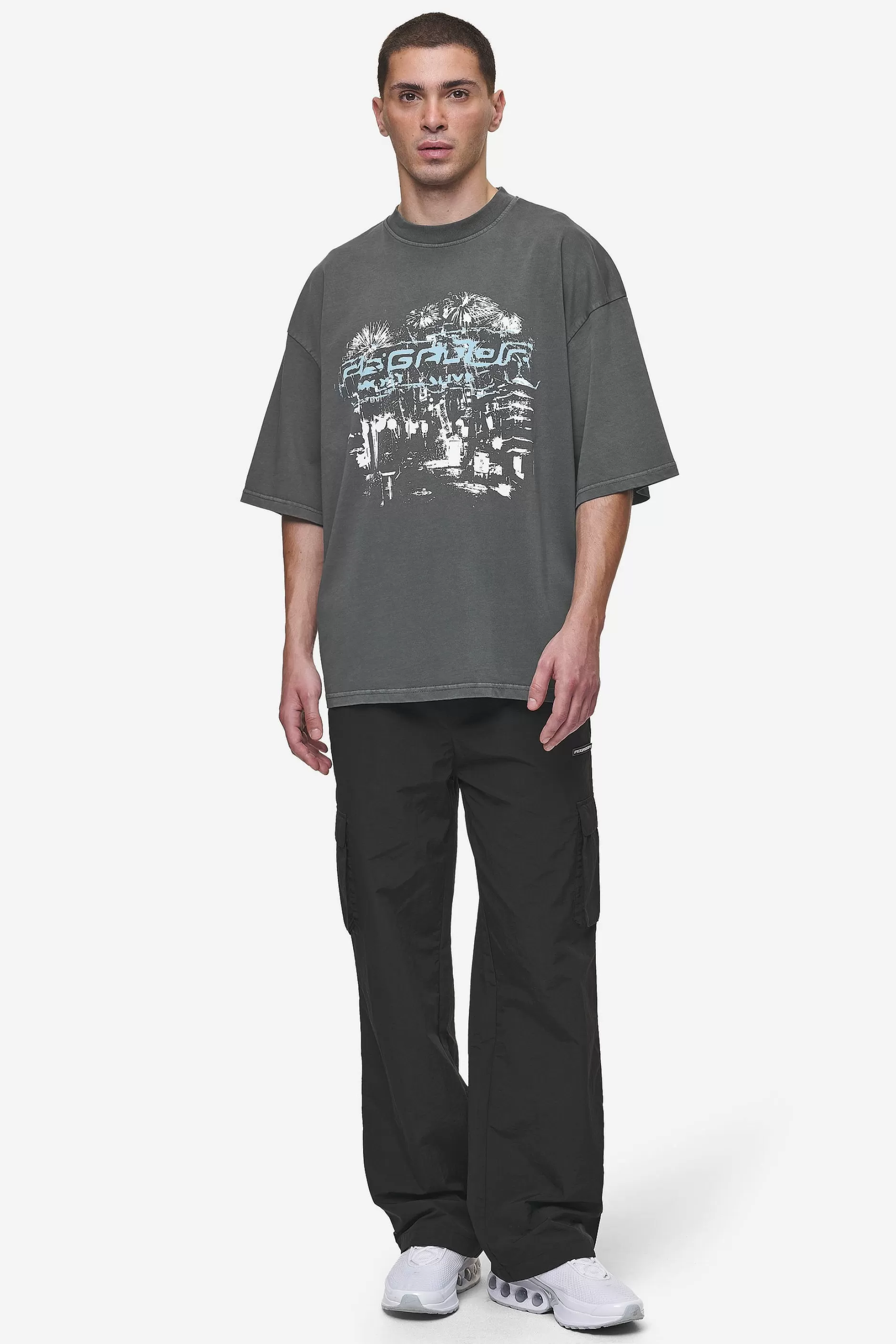 Macon Boxy Tee Washed Anthracite-Pegador Cheap