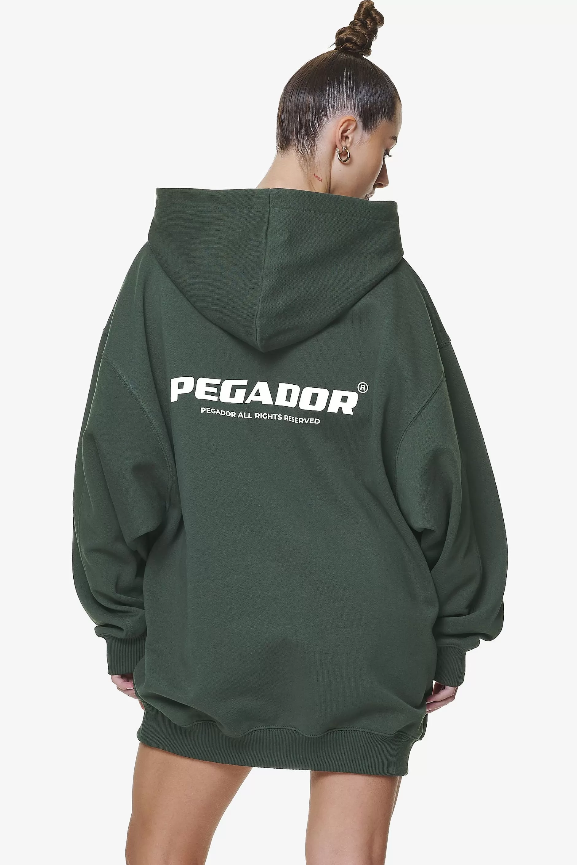 Malm Logo Oversized Hoodie Dress Washed Sage Green-Pegador Sale