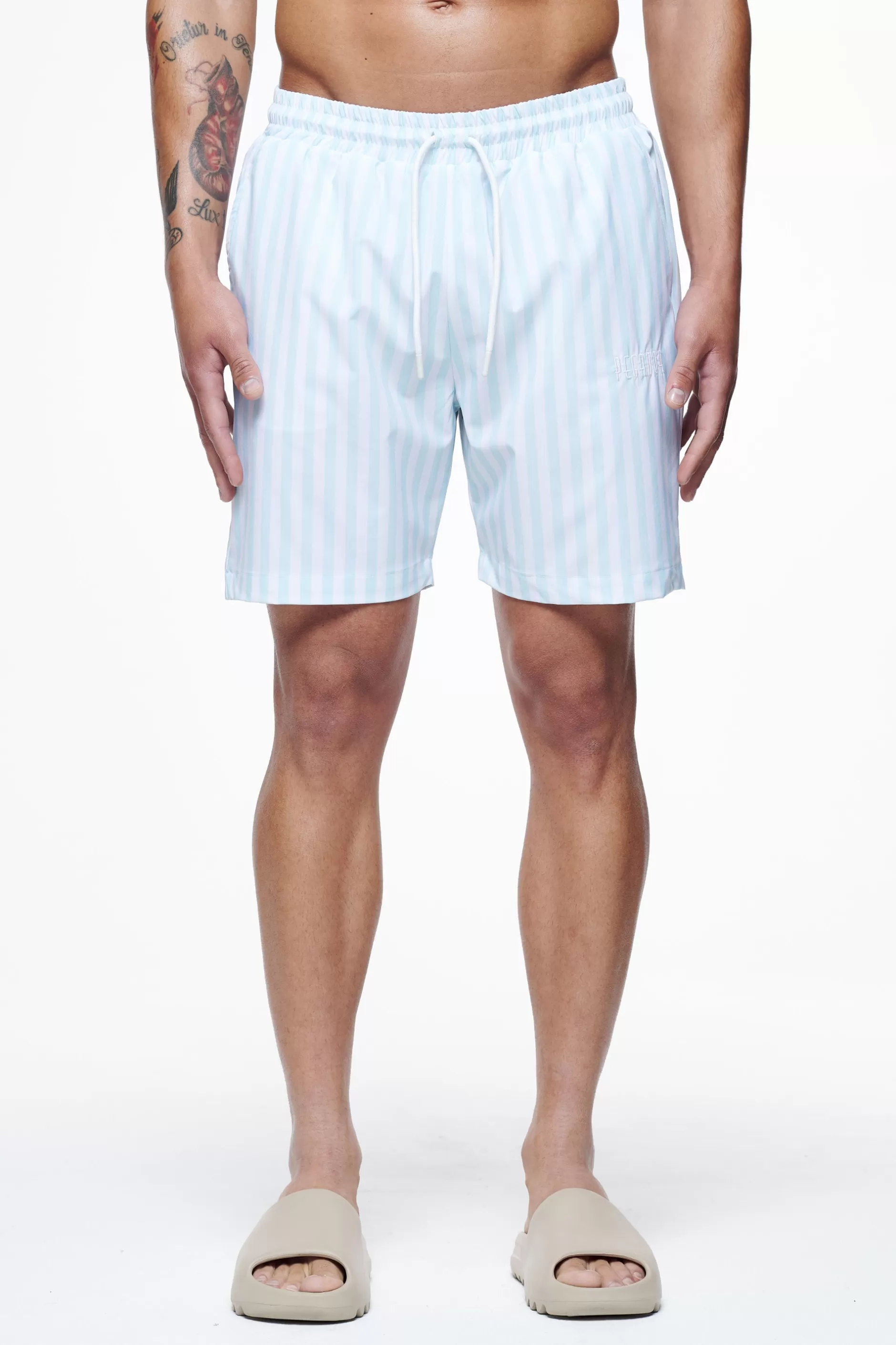 Manett Striped Swim Shorts Riviera Blue White-Pegador Sale