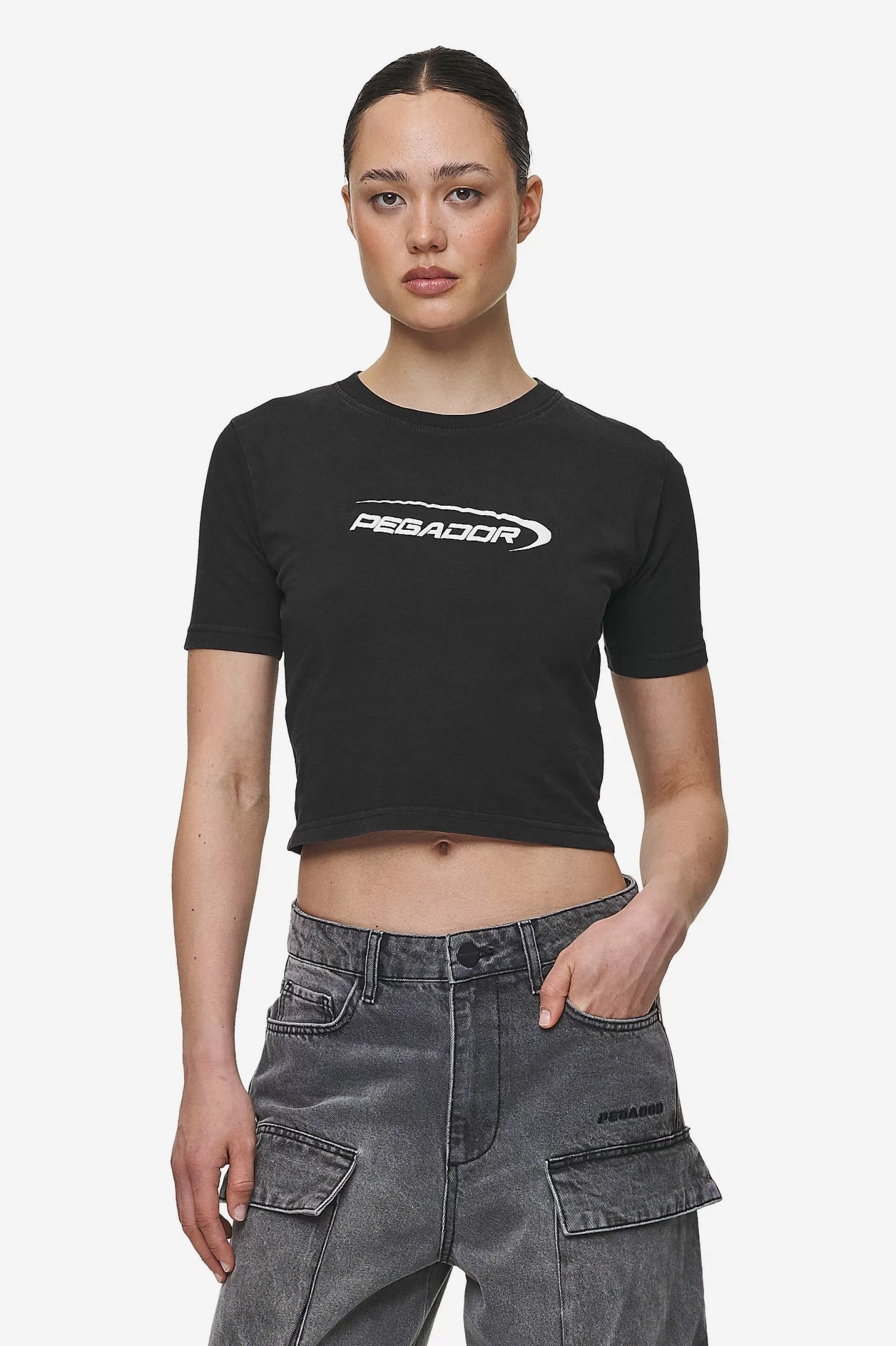 Naomi Baby Tee Washed Black-Pegador Store