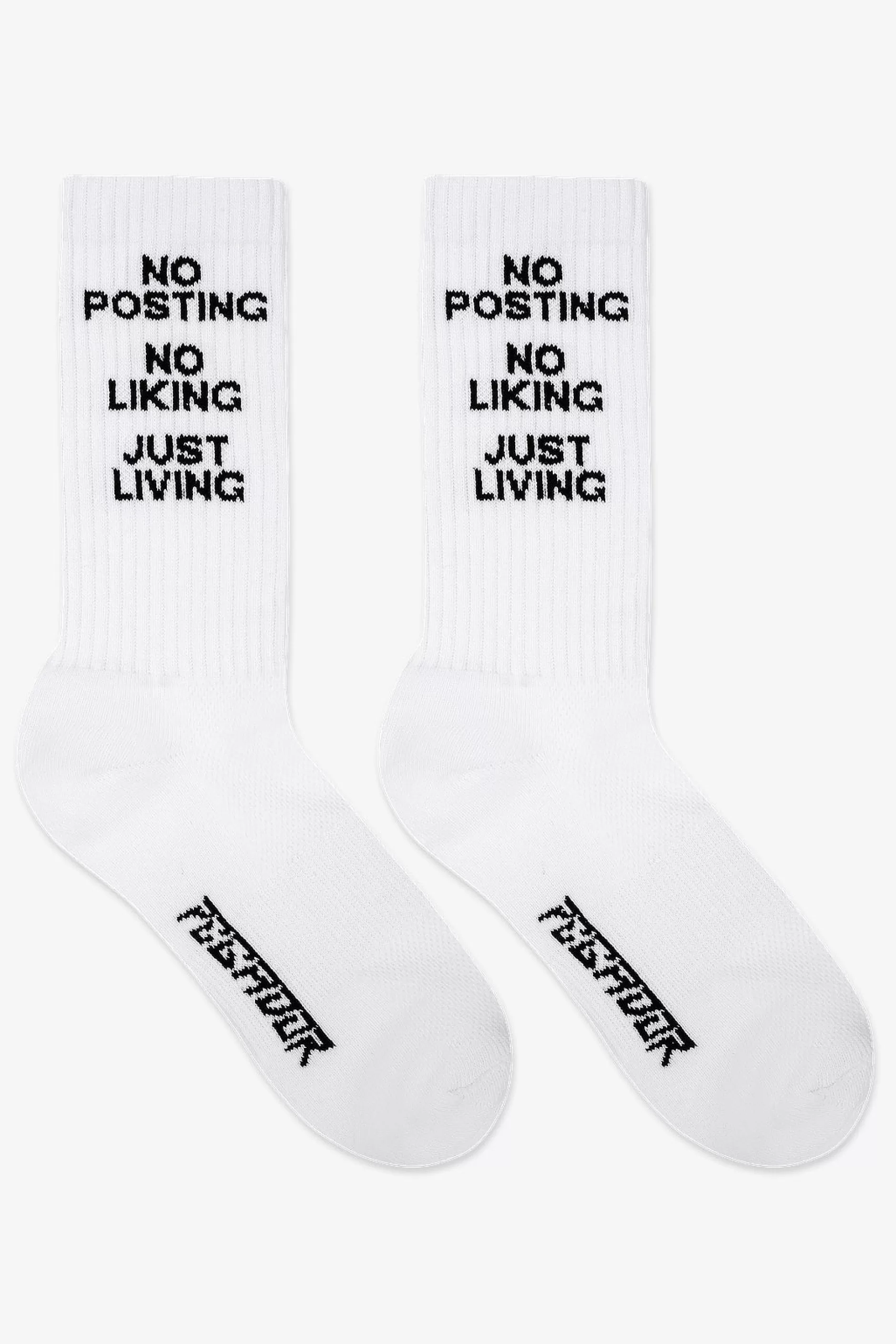 No Posting Socks White Black-Pegador Fashion