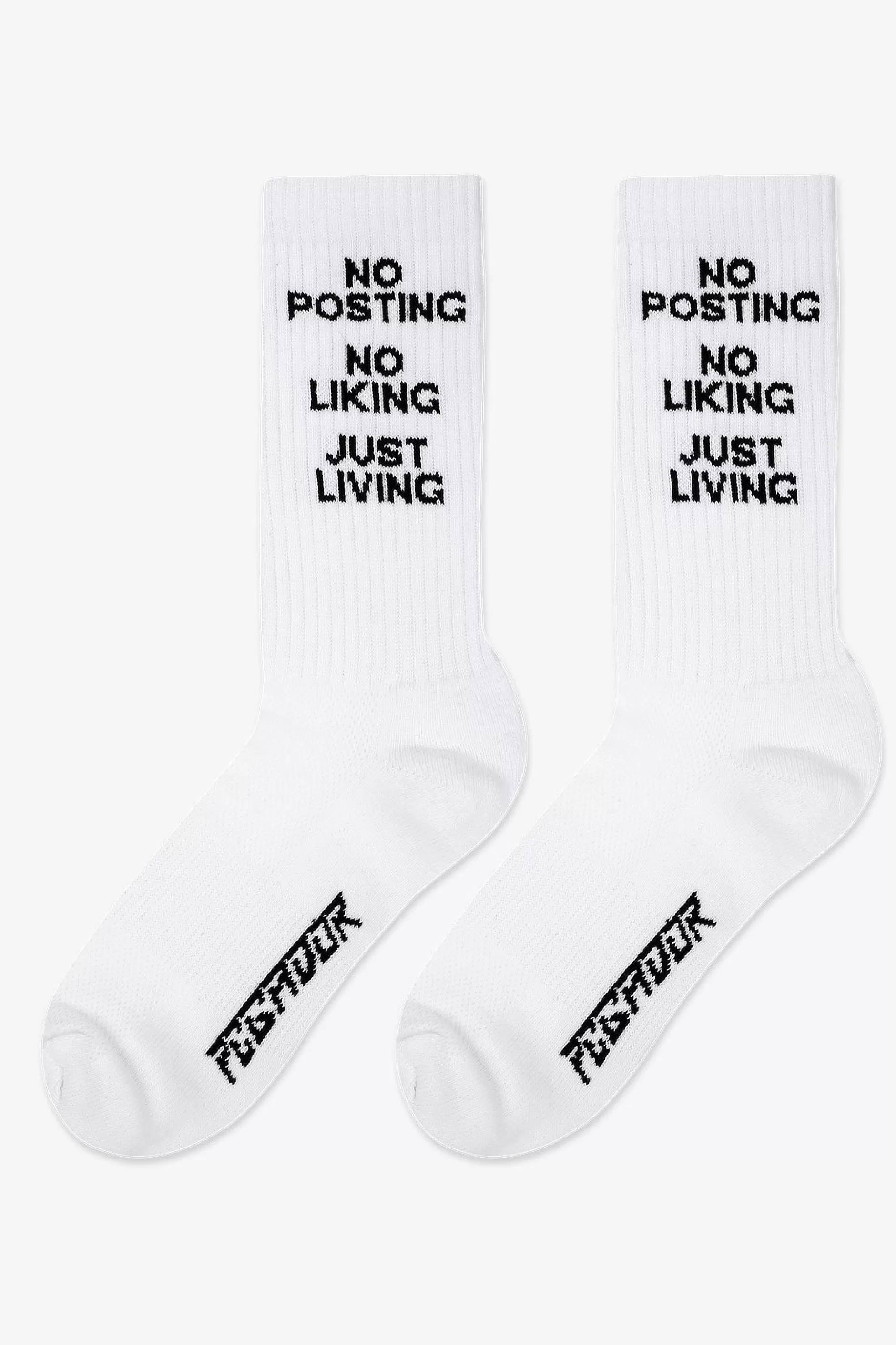 No Posting Socks White Black-Pegador Fashion