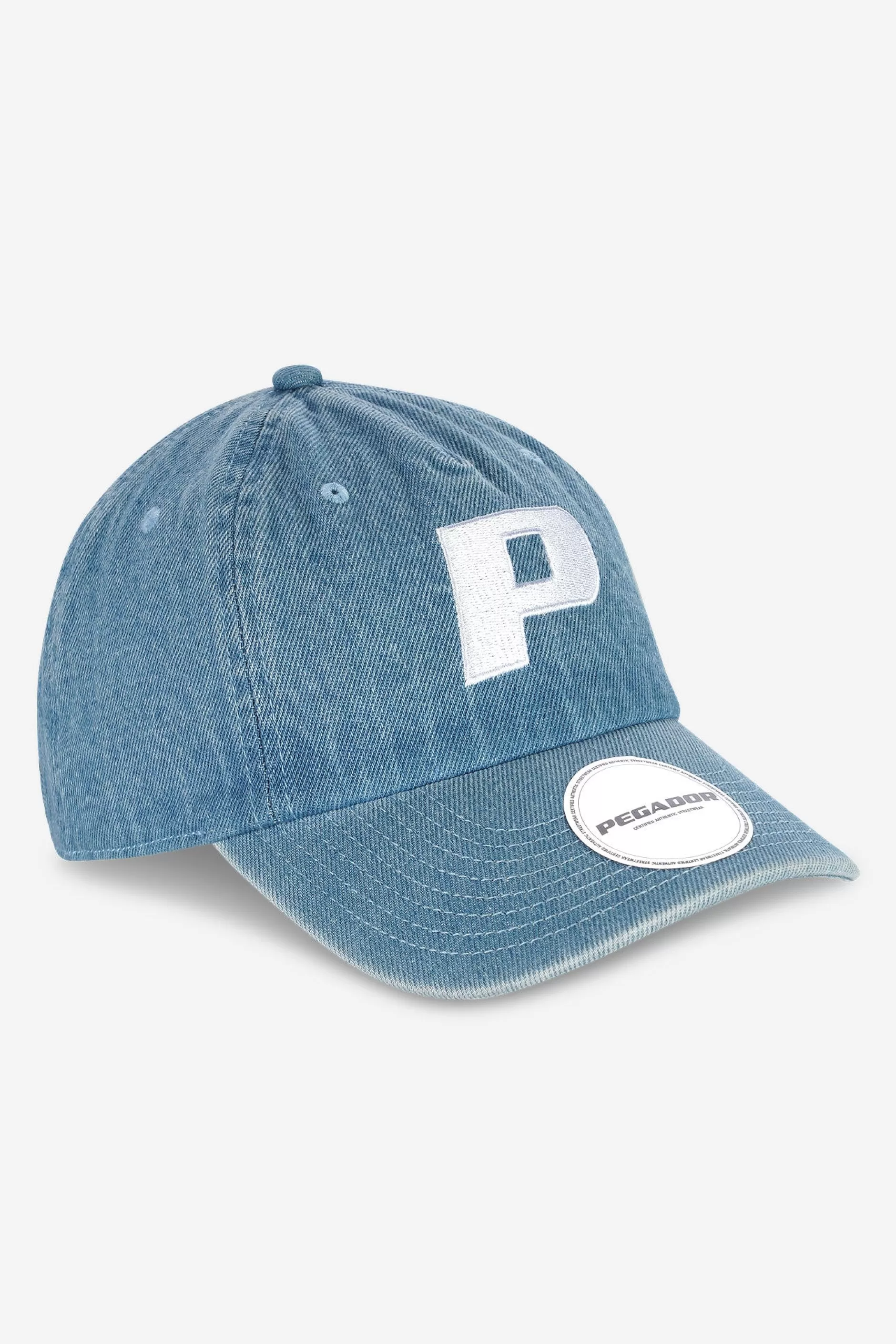 P Logo Denim Cap Baby Blue-Pegador New