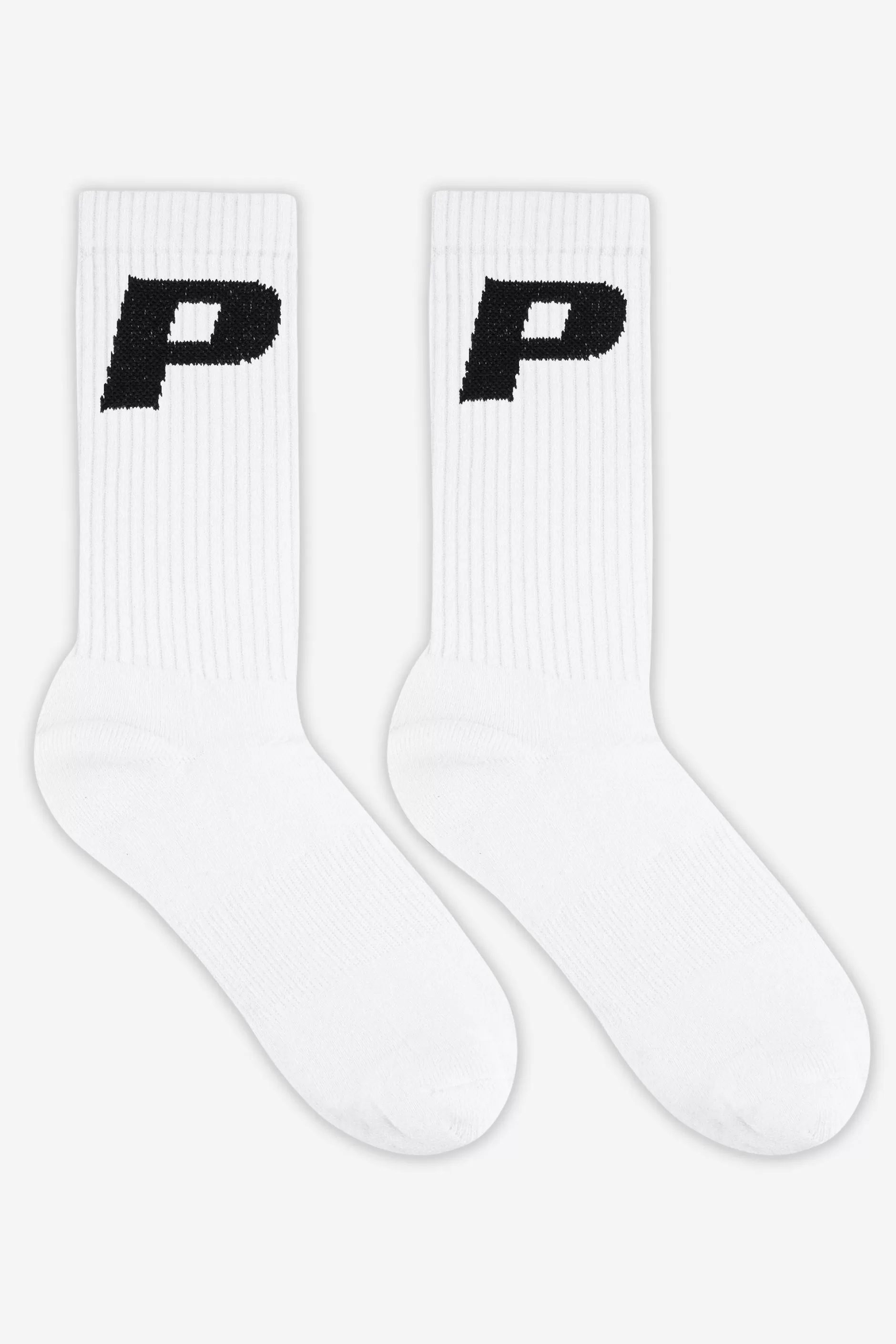 P Logo Socks White Black-Pegador Best