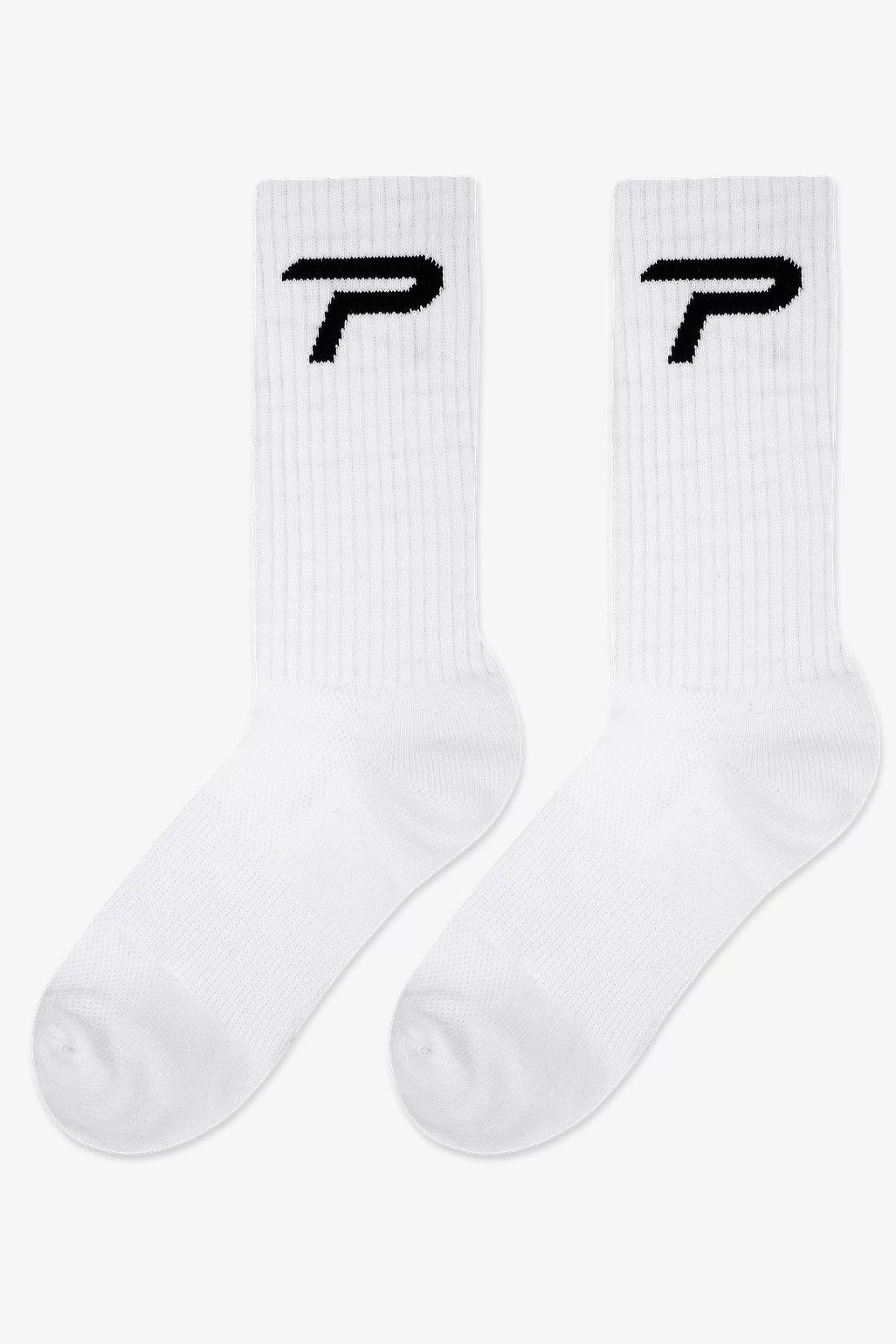 P Socks White Black-Pegador Hot