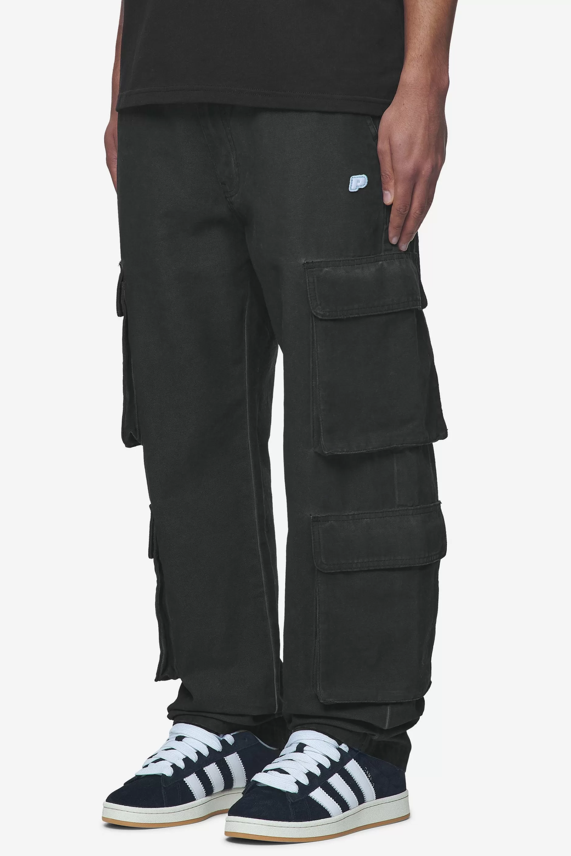 Preto Wide Cargo Pants Dyed Black-Pegador Flash Sale