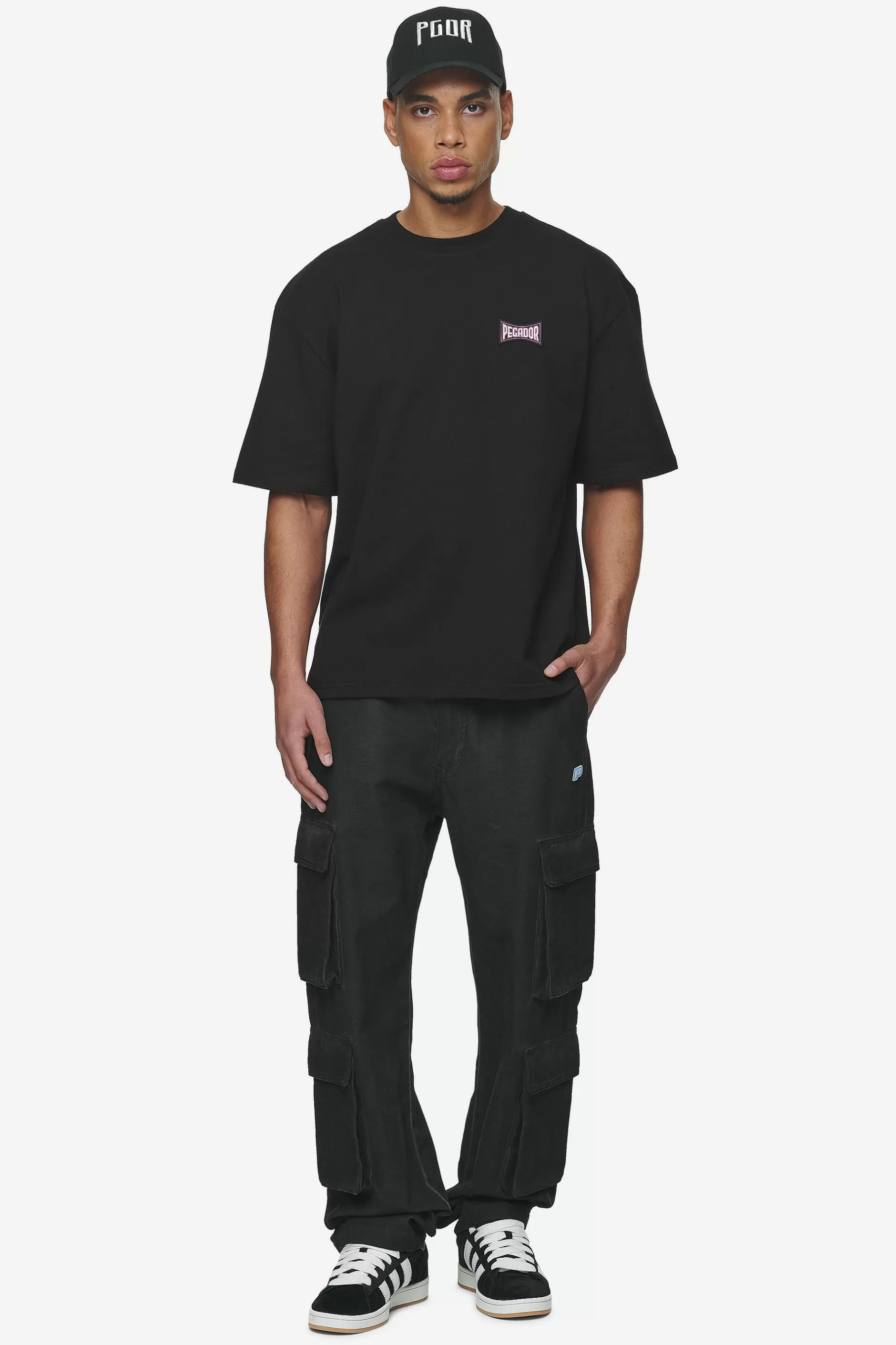 Preto Wide Cargo Pants Dyed Black-Pegador Flash Sale