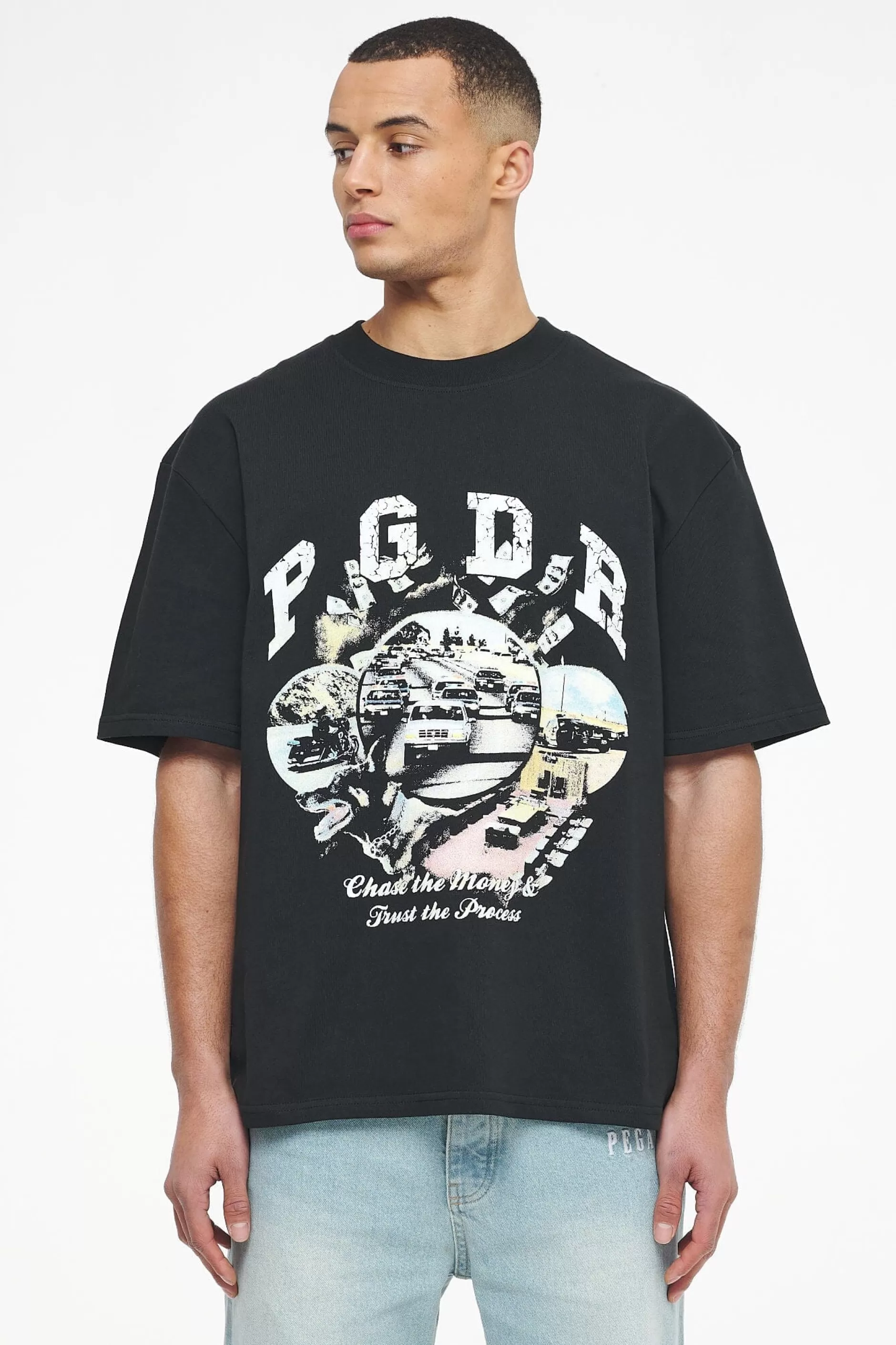 Reid Oversized Tee Vintage Washed Black Ink-Pegador Online