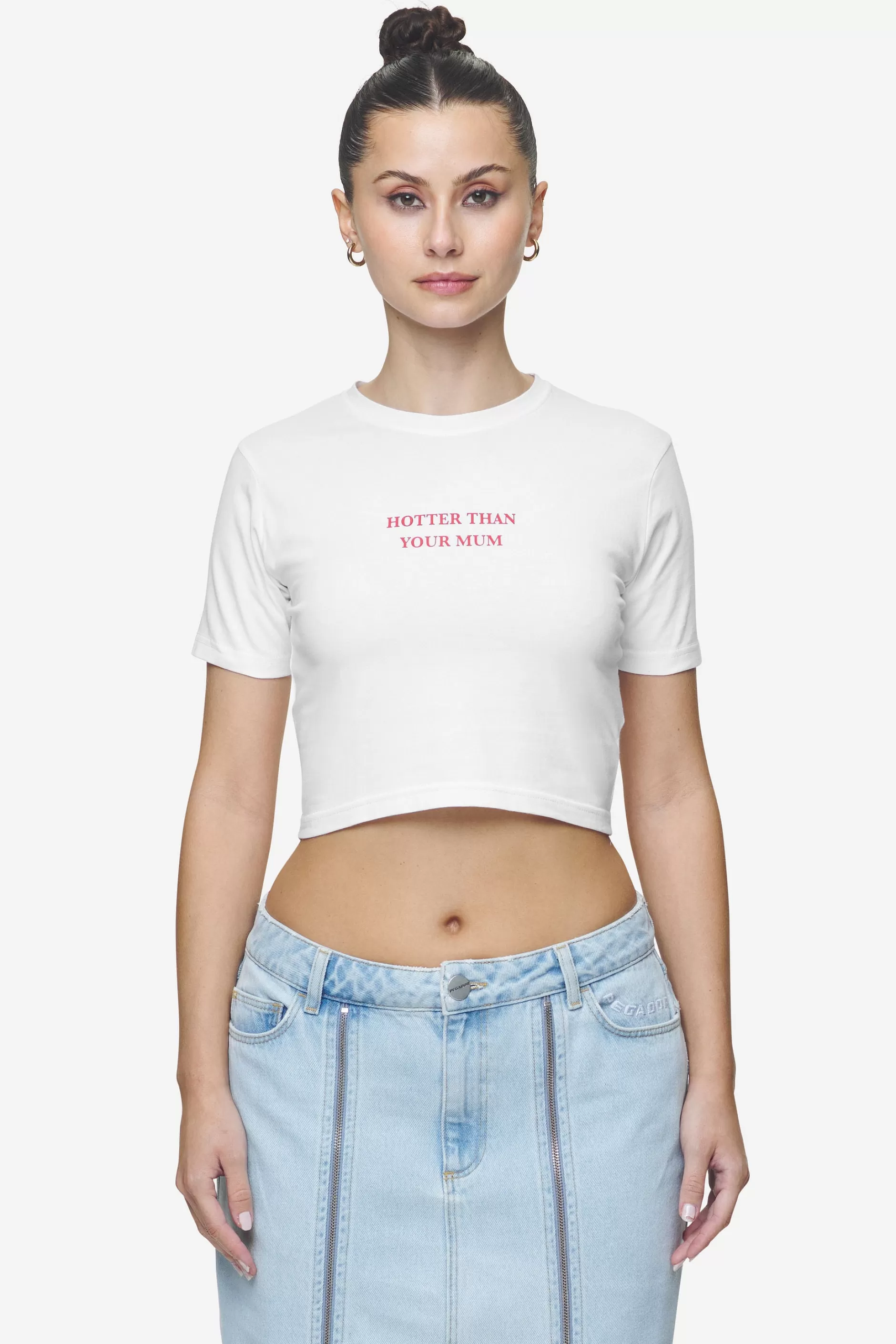 Reyna Cropped Baby Tee White-Pegador Outlet