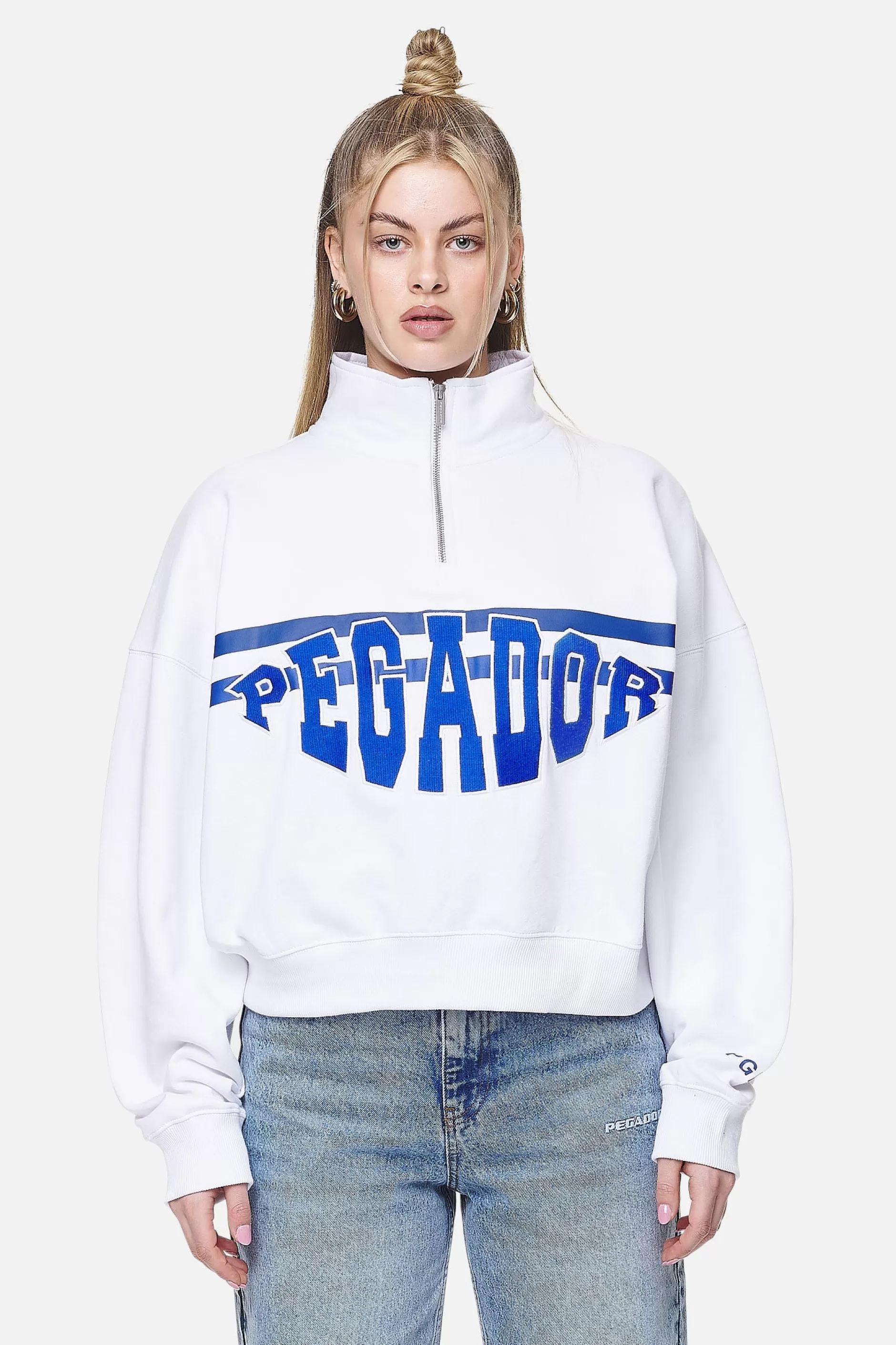 Sarina Oversized Halfzip Sweater White-Pegador Flash Sale