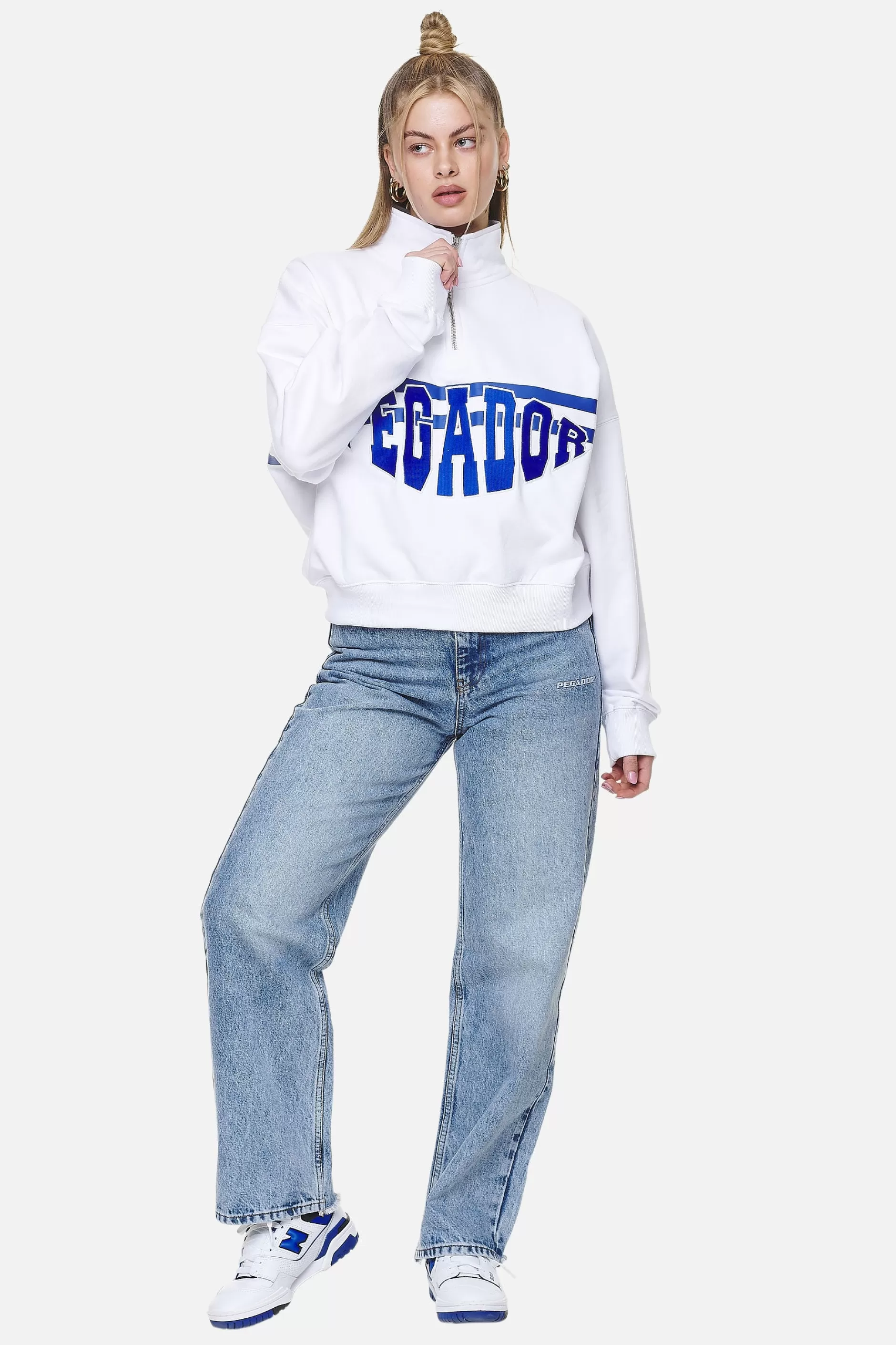 Sarina Oversized Halfzip Sweater White-Pegador Flash Sale