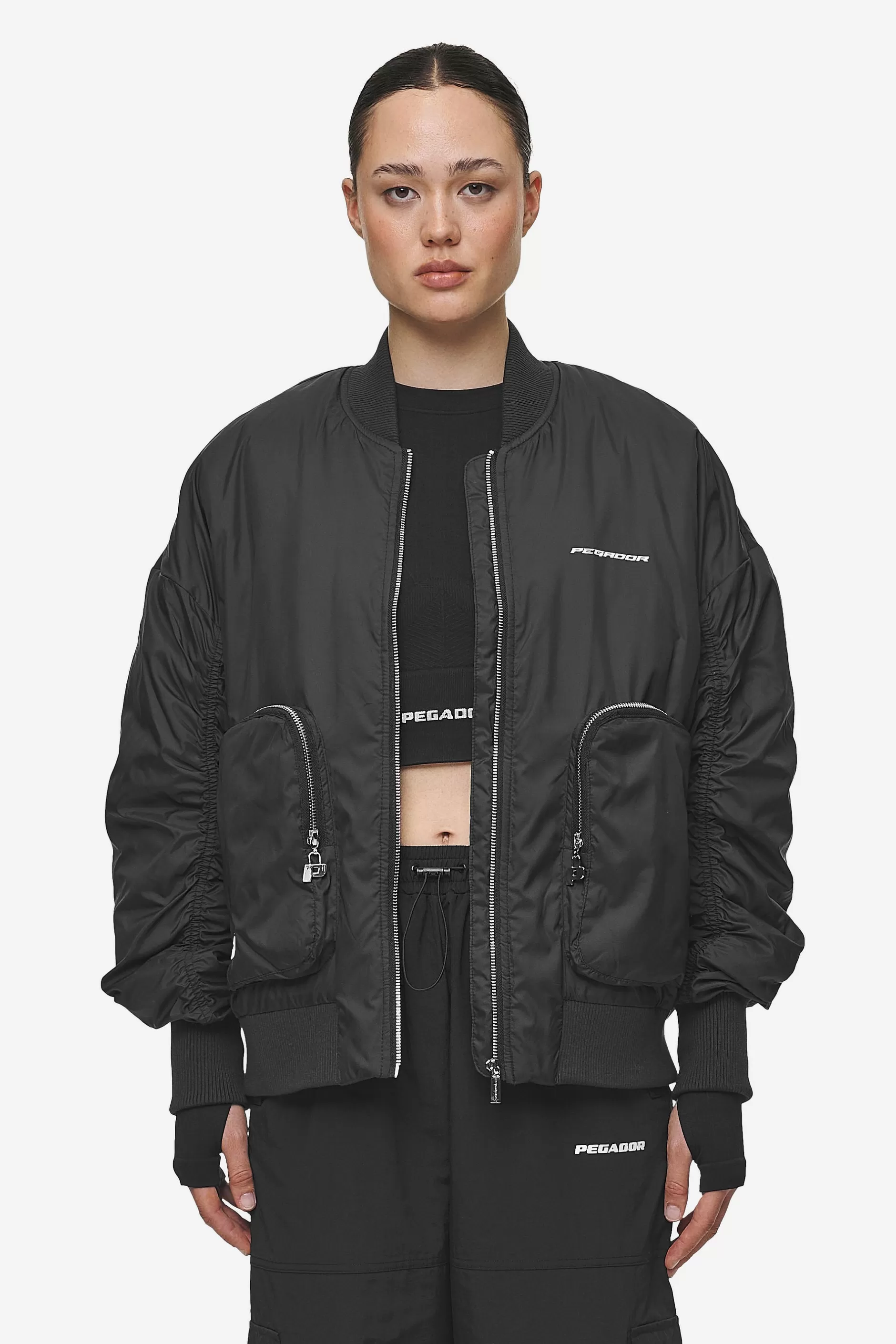 Shila Oversized Bomberjacket Black-Pegador Discount