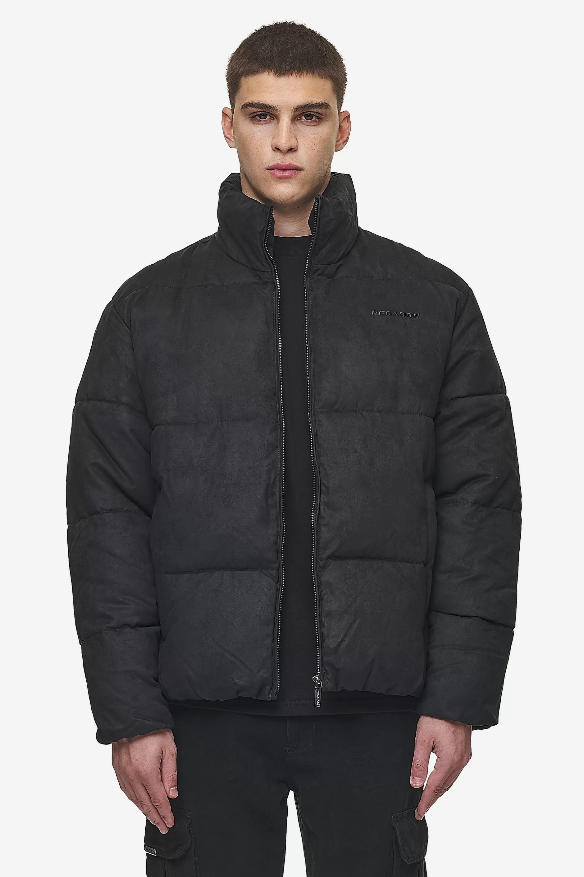 Sidan Velour Puffer Jacket Black-Pegador Best Sale